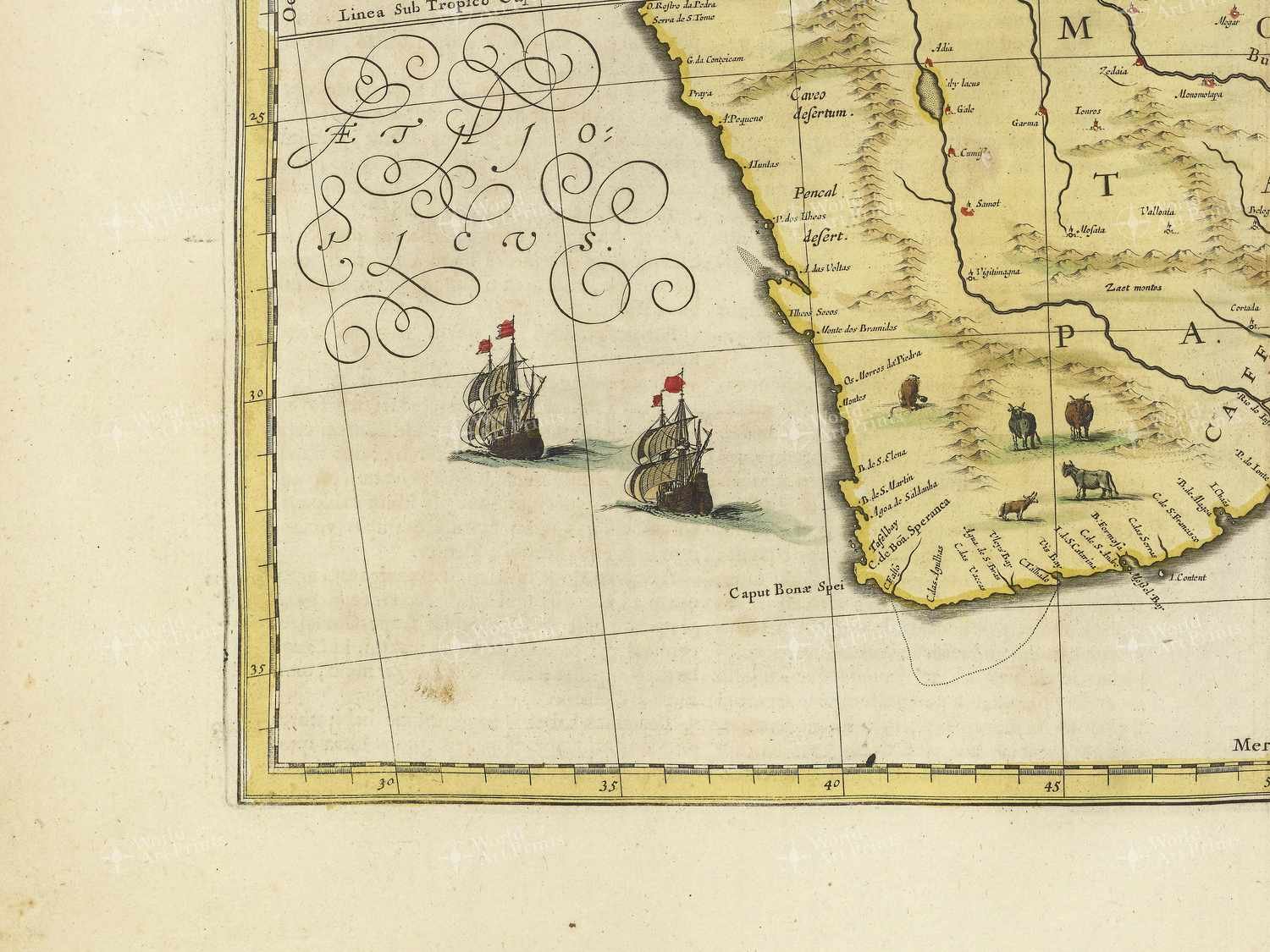Map bottom left quadrant