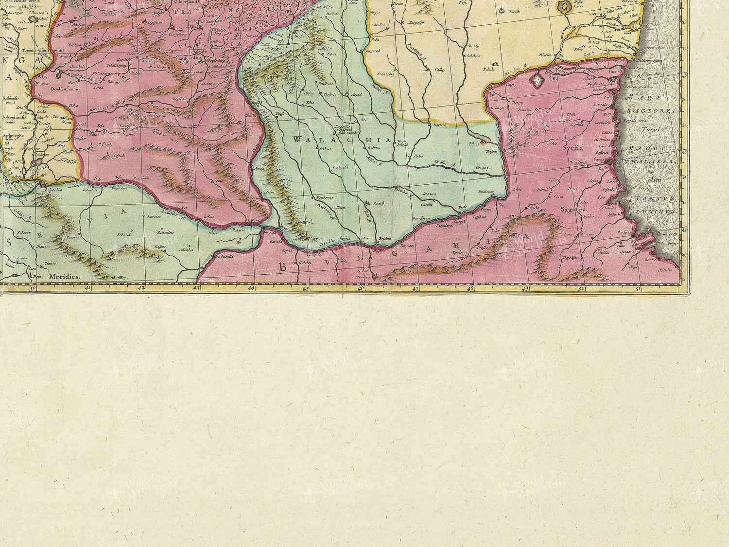 Map bottom right quadrant