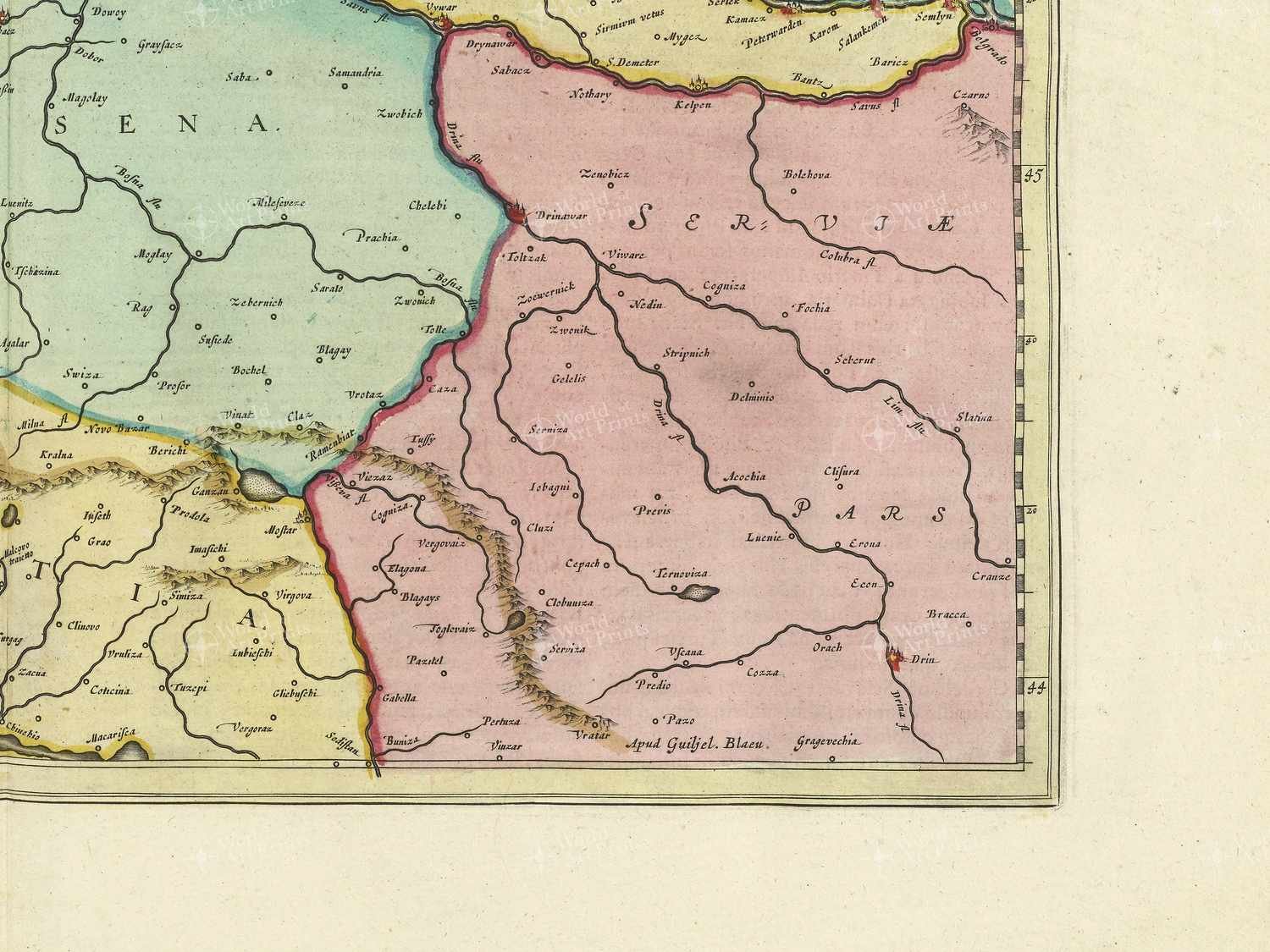 Map bottom right quadrant