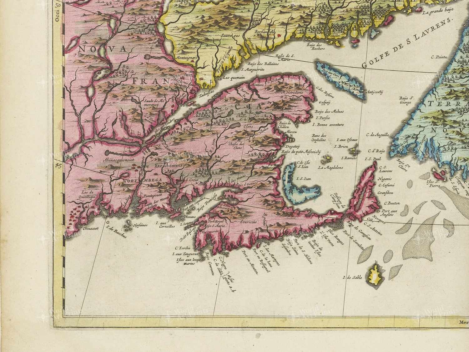 Map bottom left quadrant