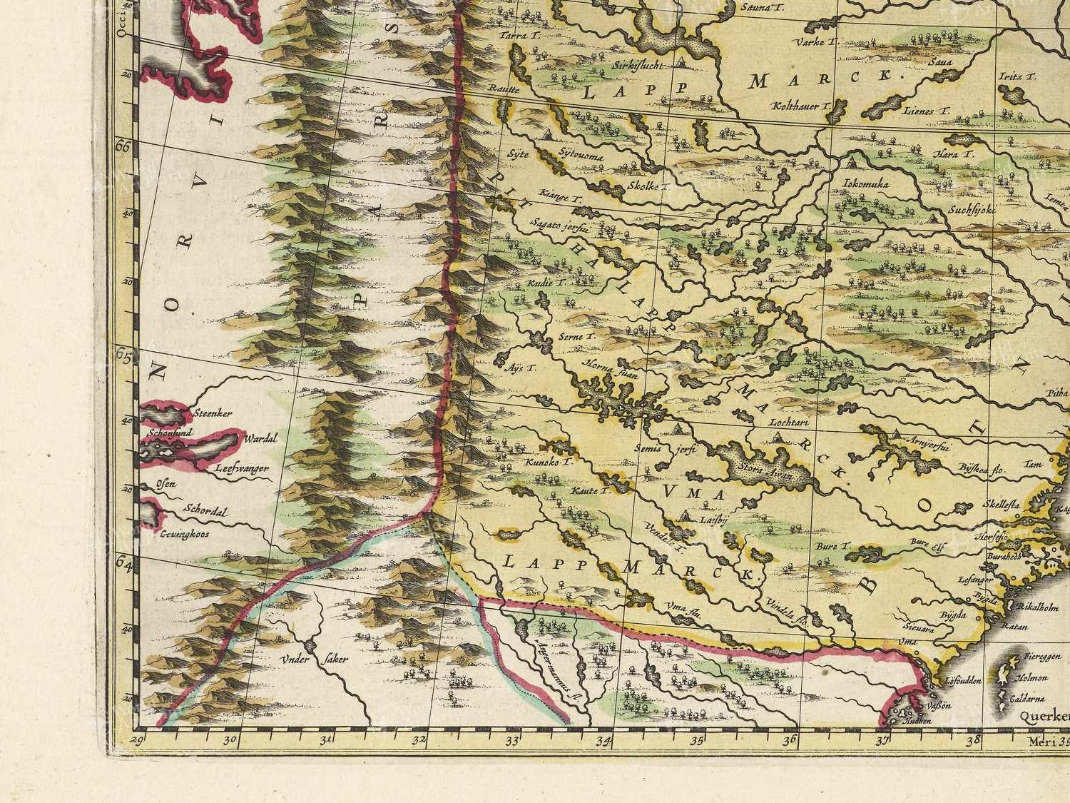 Map bottom left quadrant