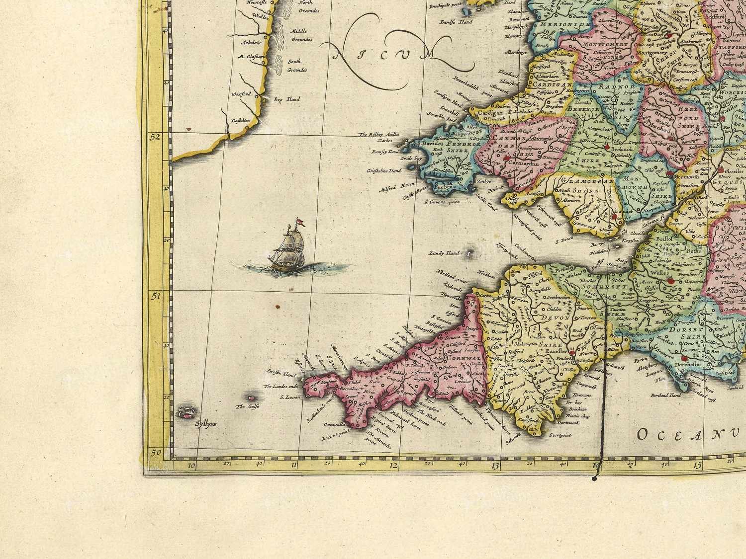 Map bottom left quadrant