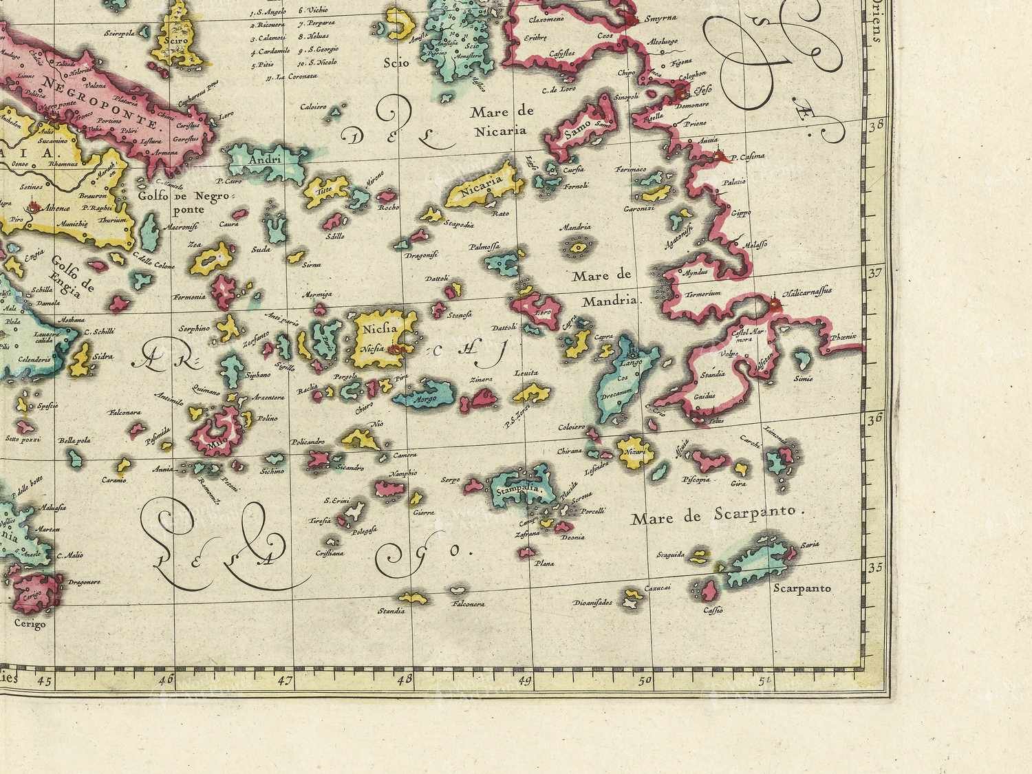 Map bottom right quadrant