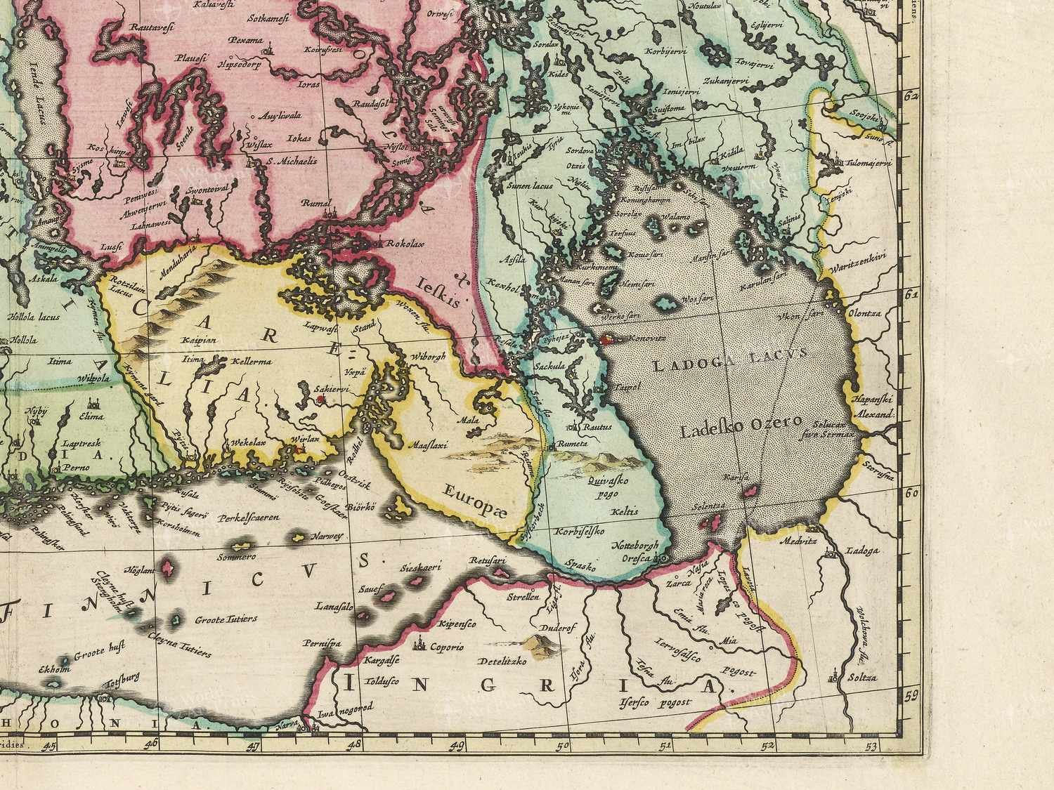 Map bottom right quadrant