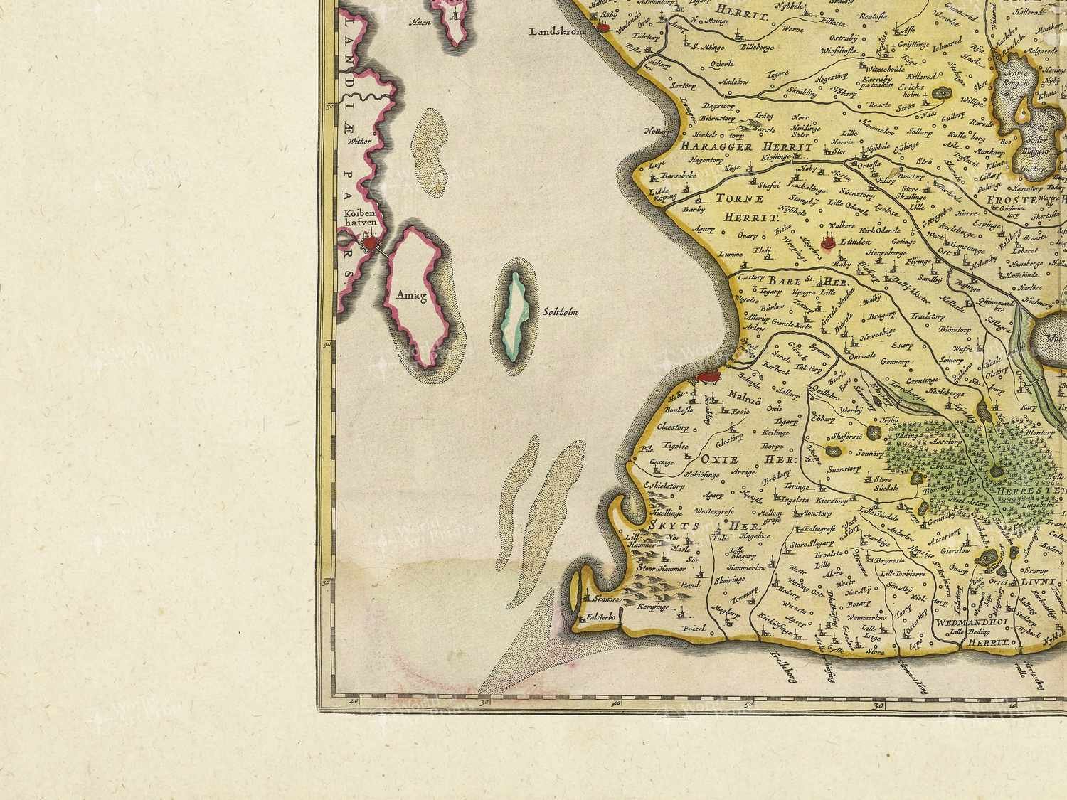 Map bottom left quadrant