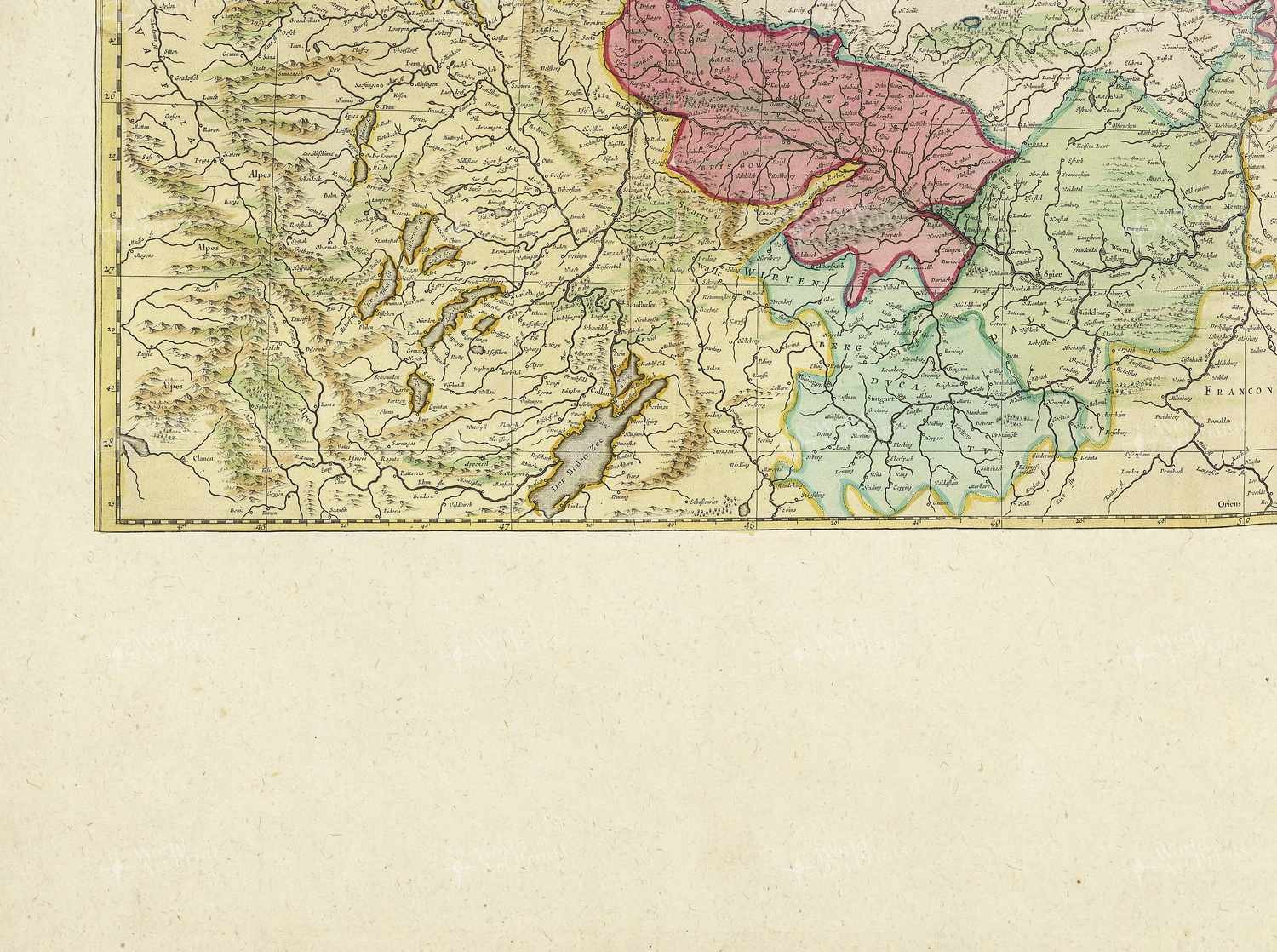 Map bottom left quadrant