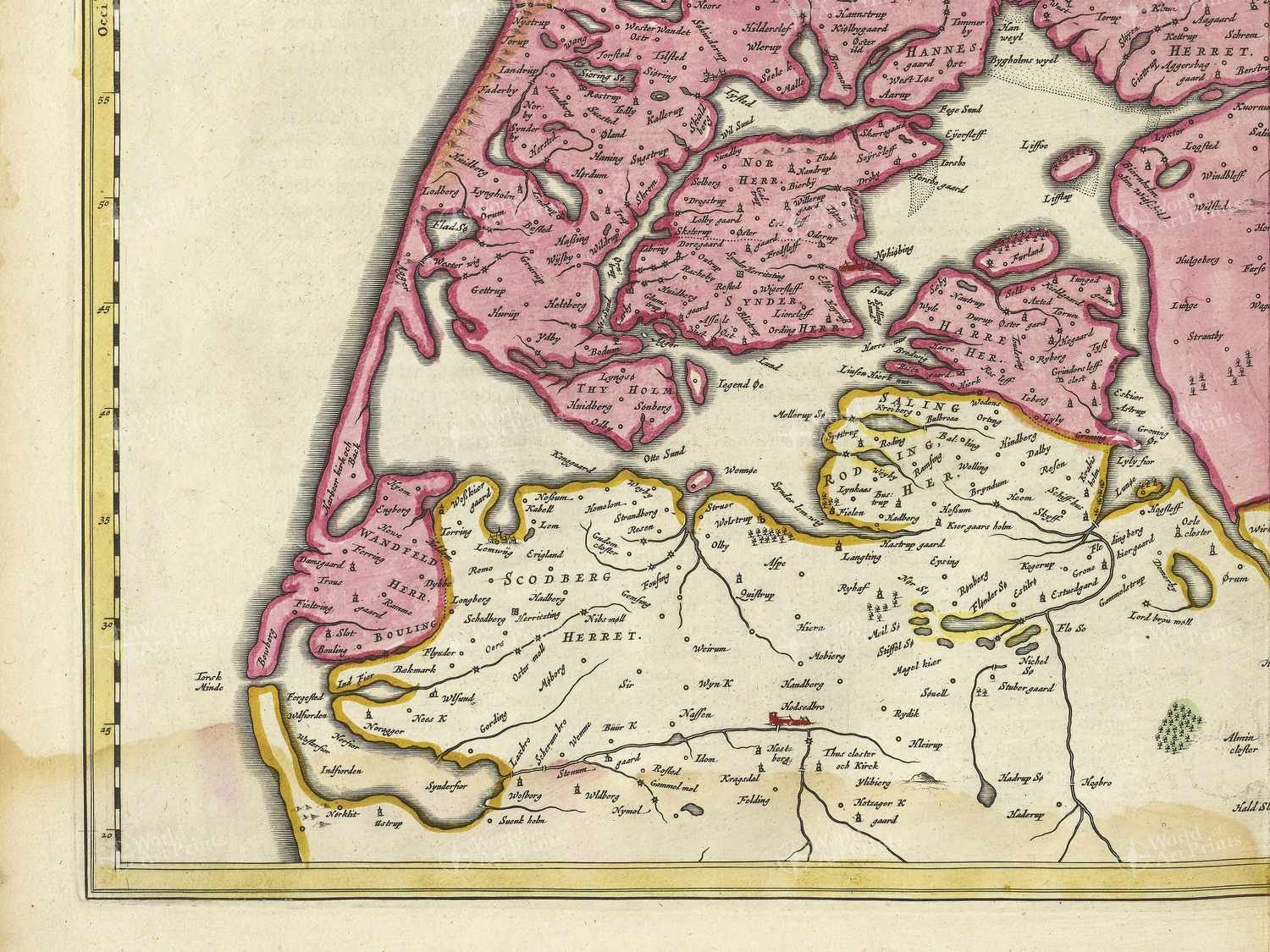 Map bottom left quadrant