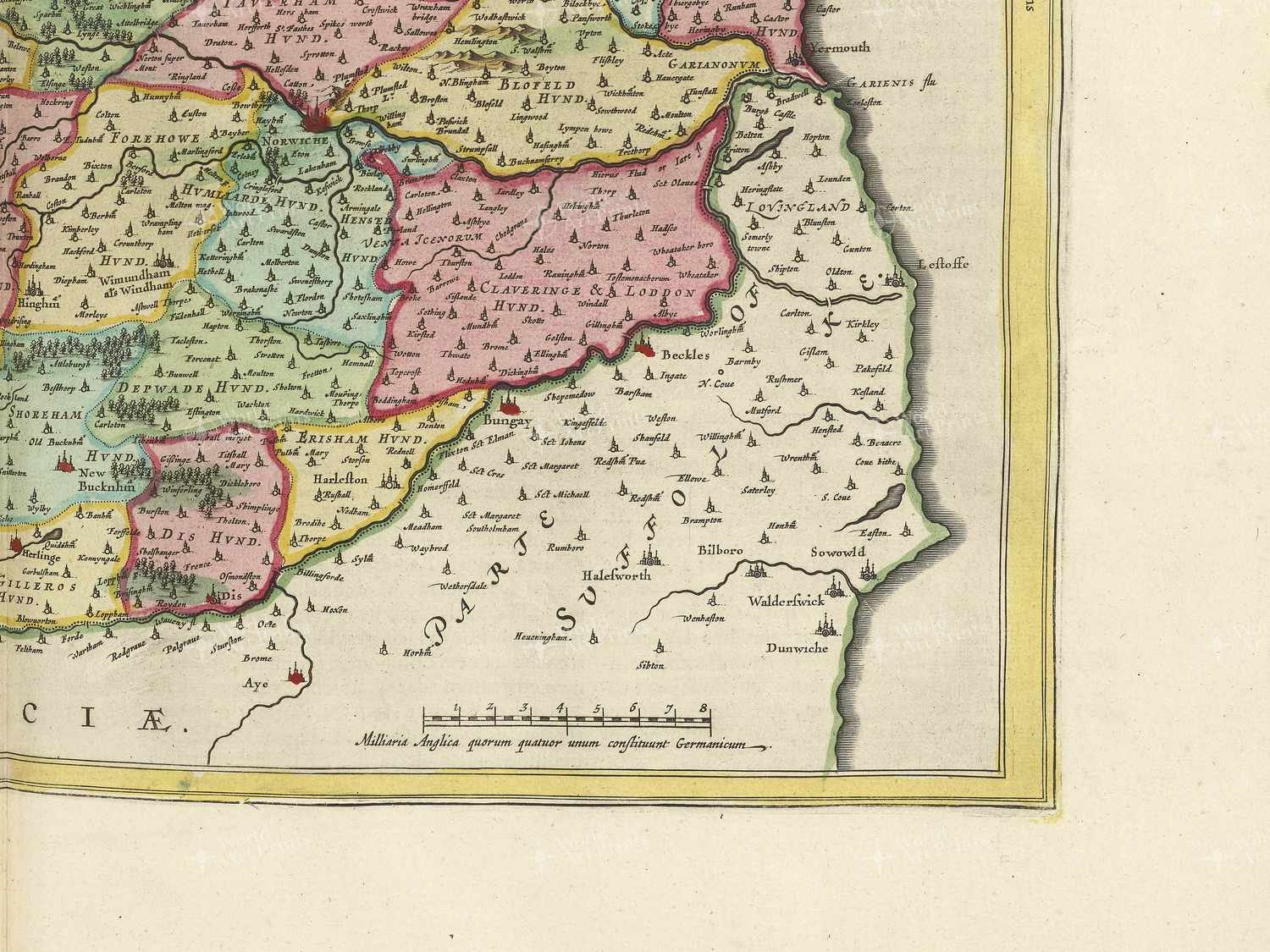 Map bottom right quadrant