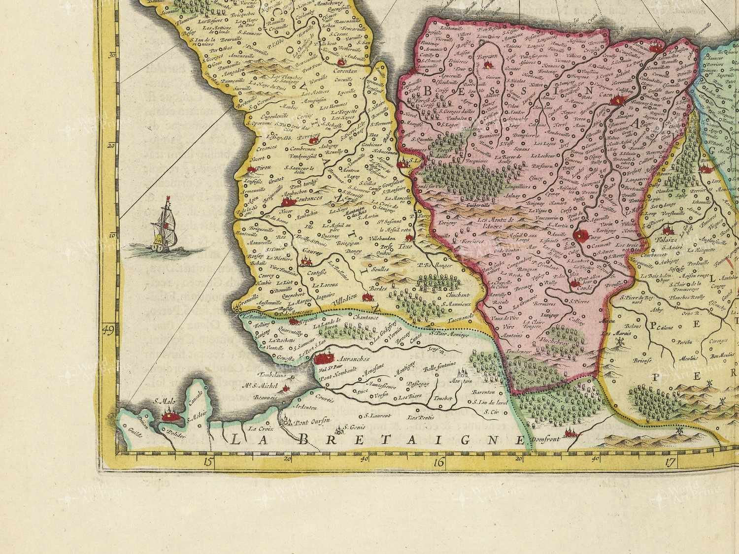 Map bottom left quadrant