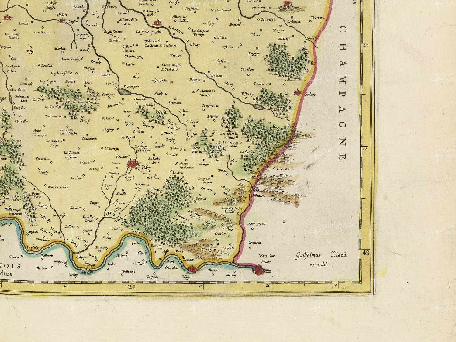 Map bottom right quadrant