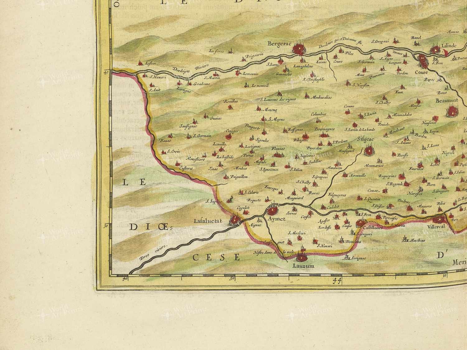 Map bottom left quadrant