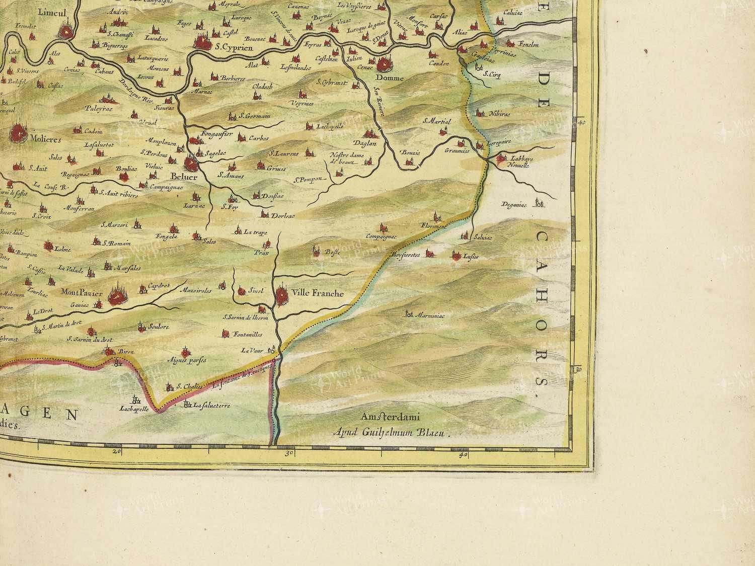 Map bottom right quadrant