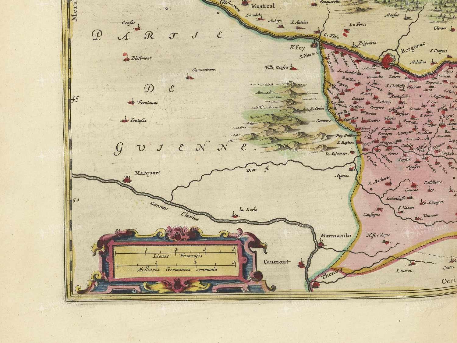 Map bottom left quadrant