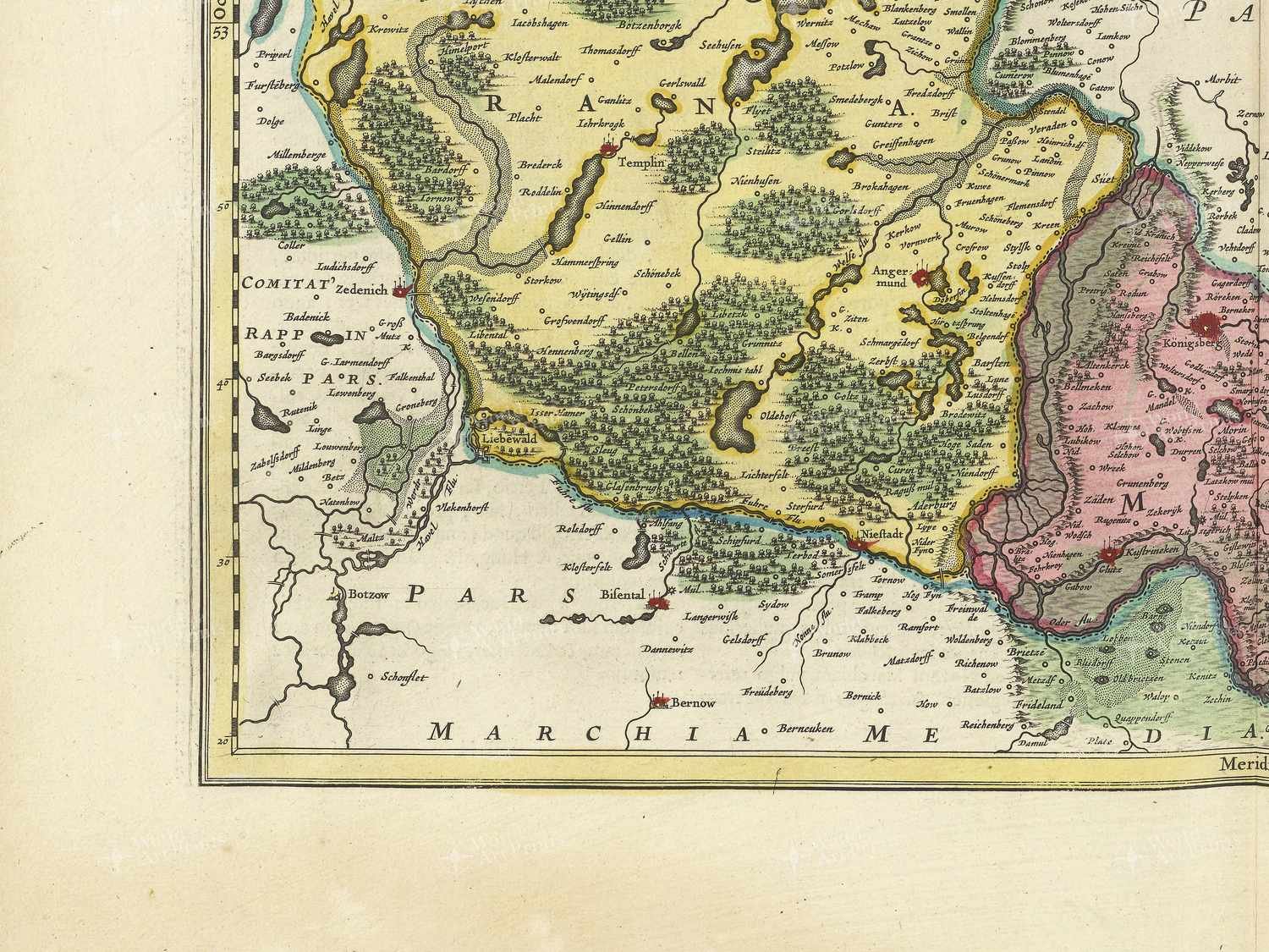 Map bottom left quadrant