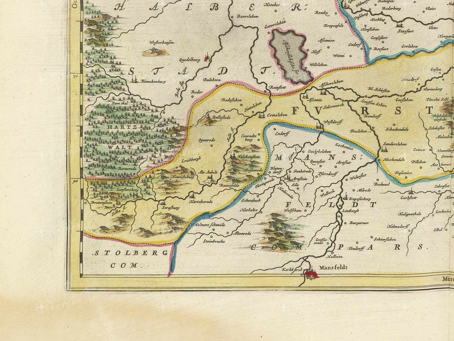 Map bottom left quadrant