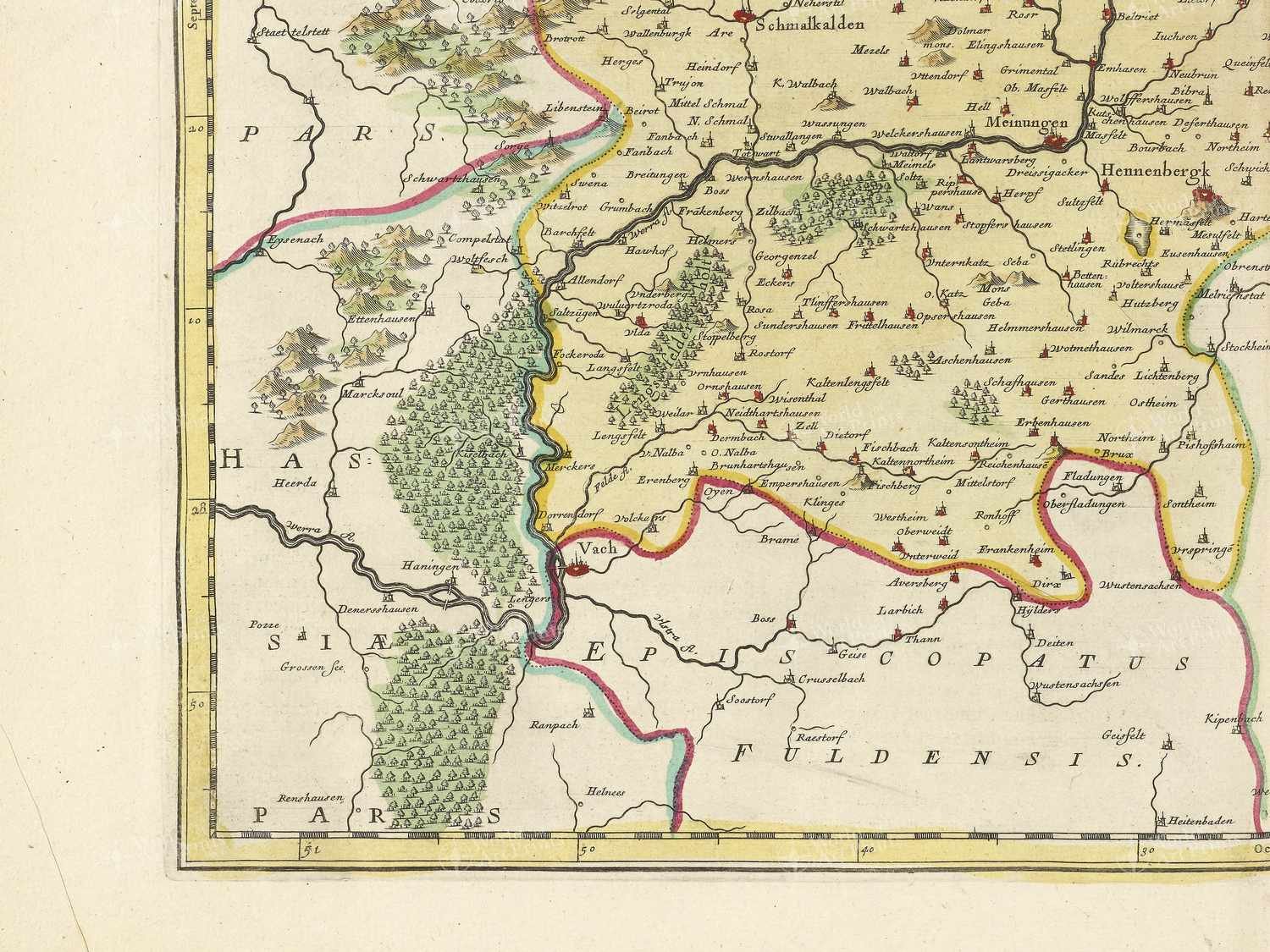Map bottom left quadrant