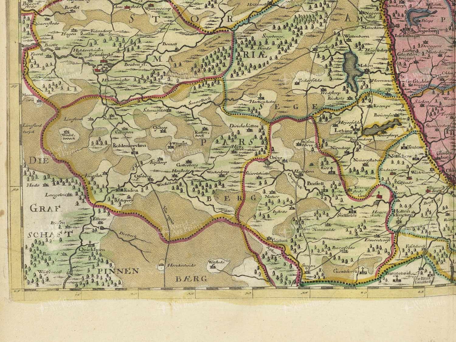 Map bottom left quadrant