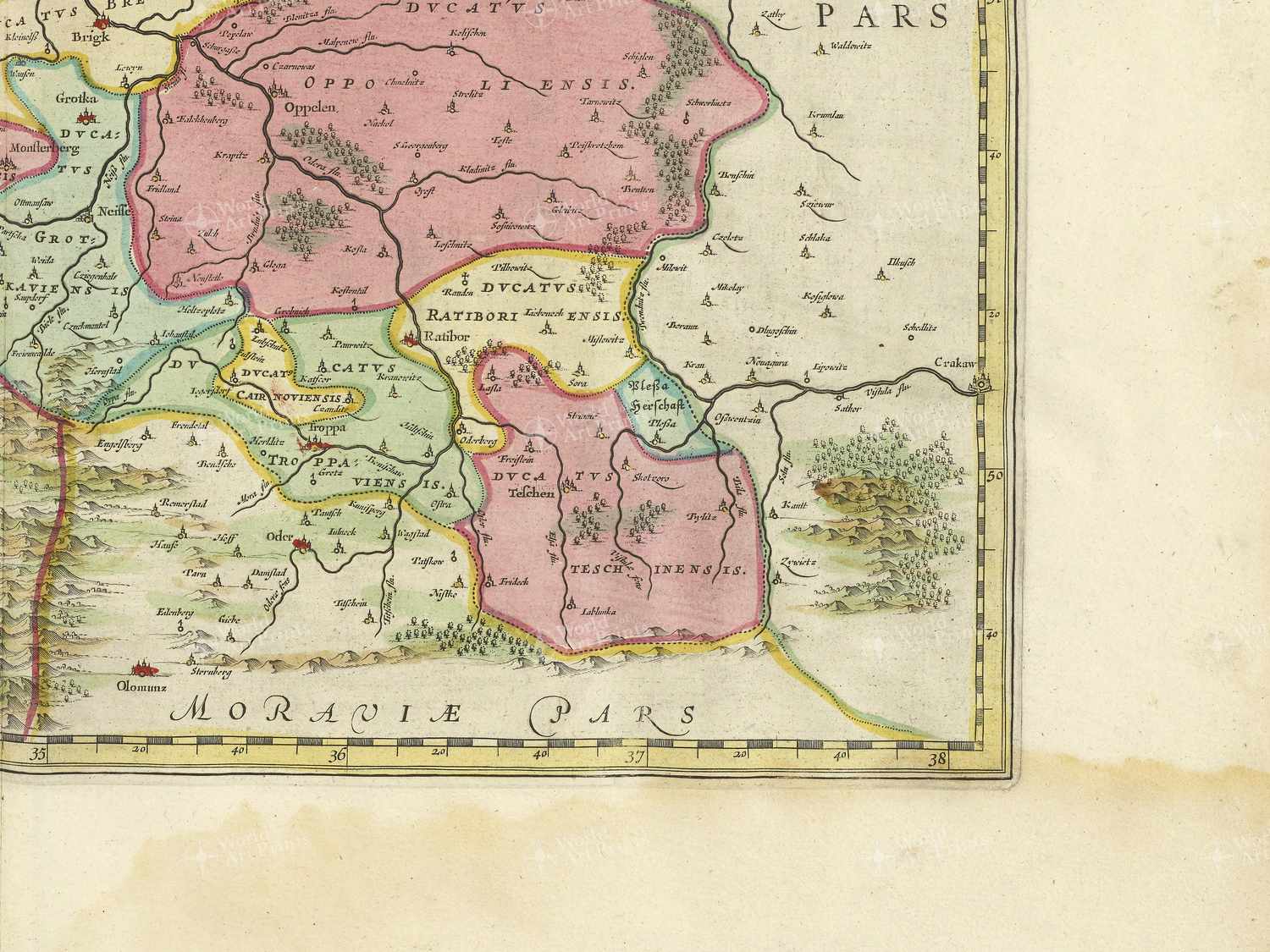 Map bottom right quadrant