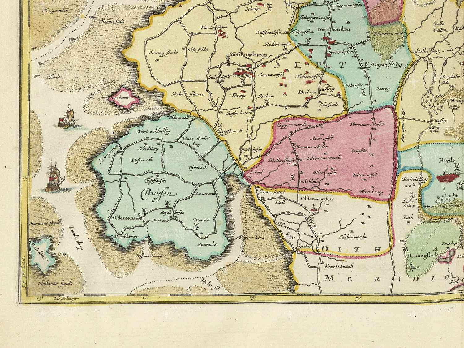 Map bottom left quadrant