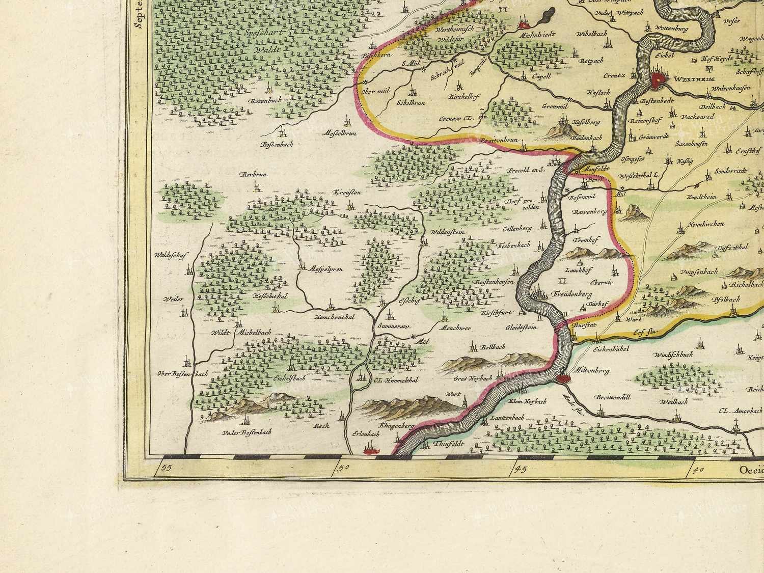 Map bottom left quadrant