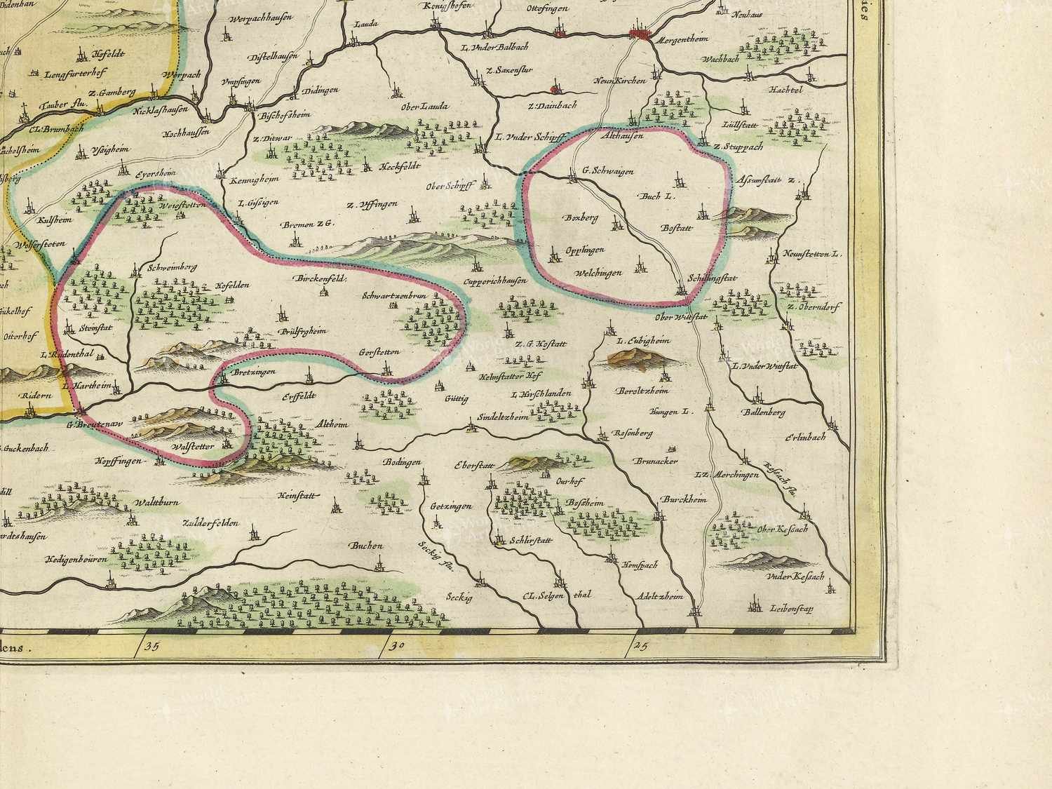 Map bottom right quadrant