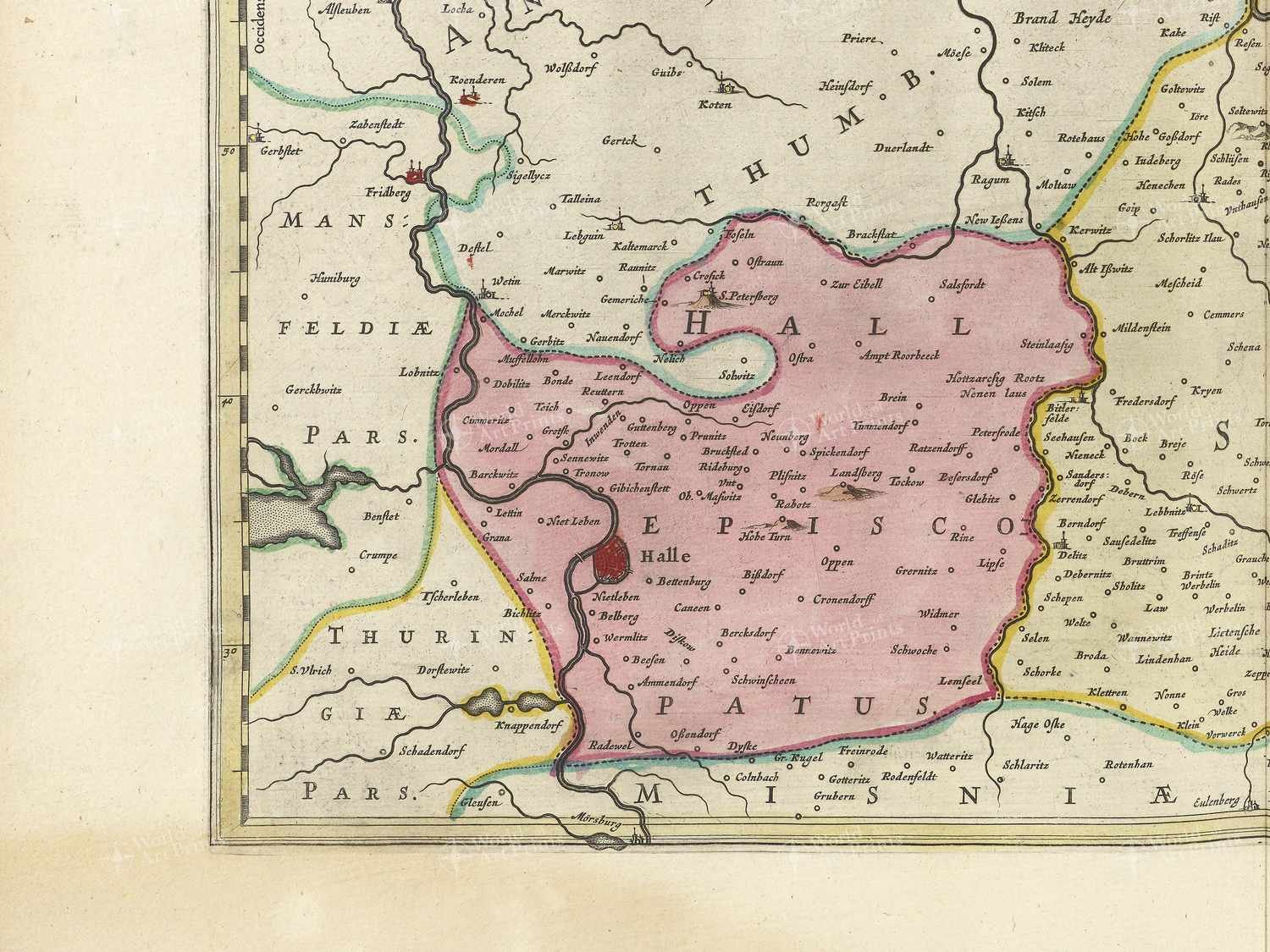 Map bottom left quadrant