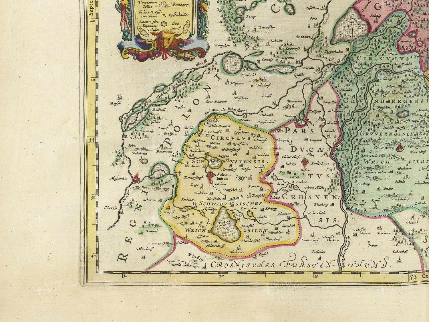 Map bottom left quadrant