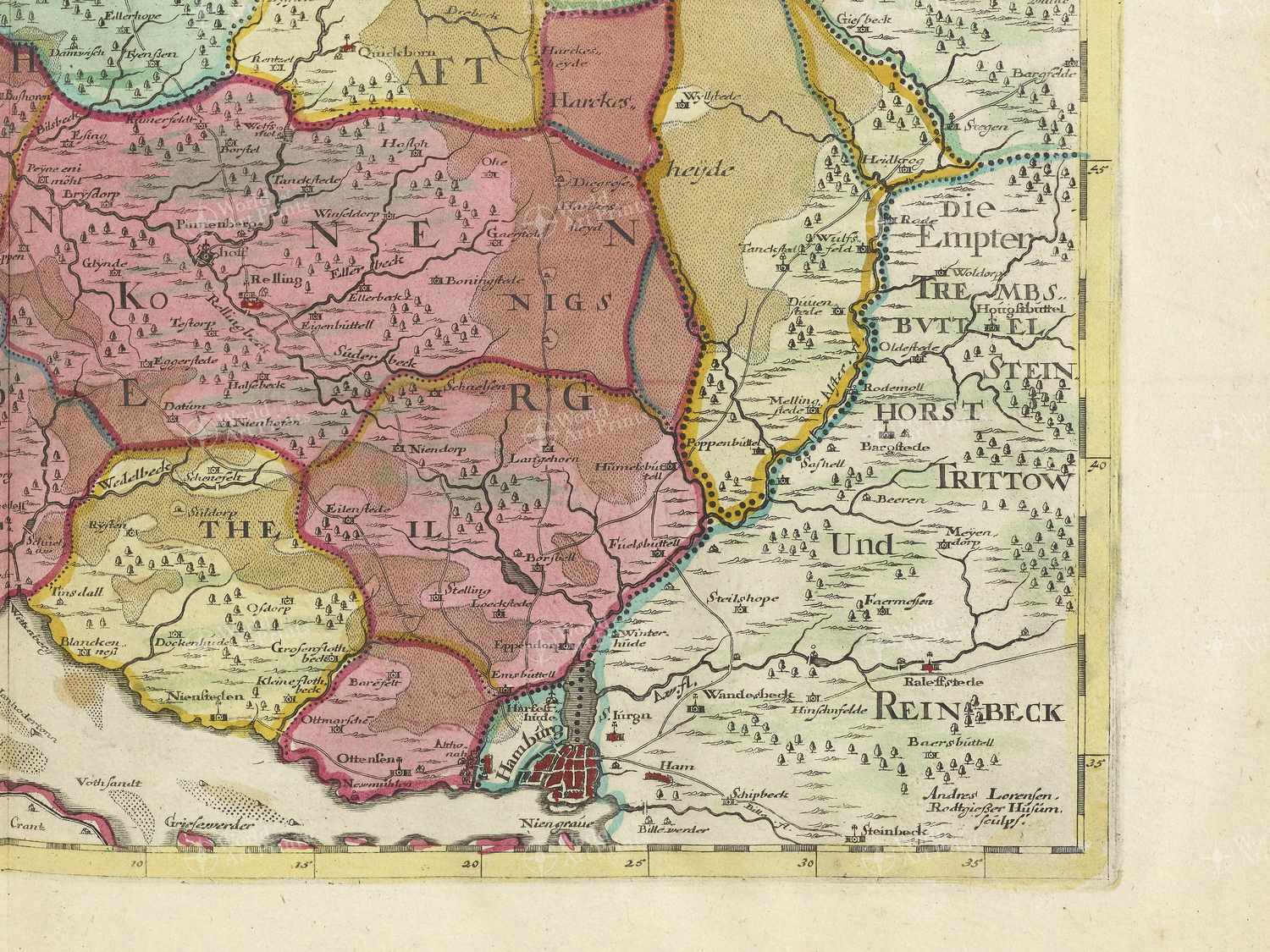 Map bottom right quadrant