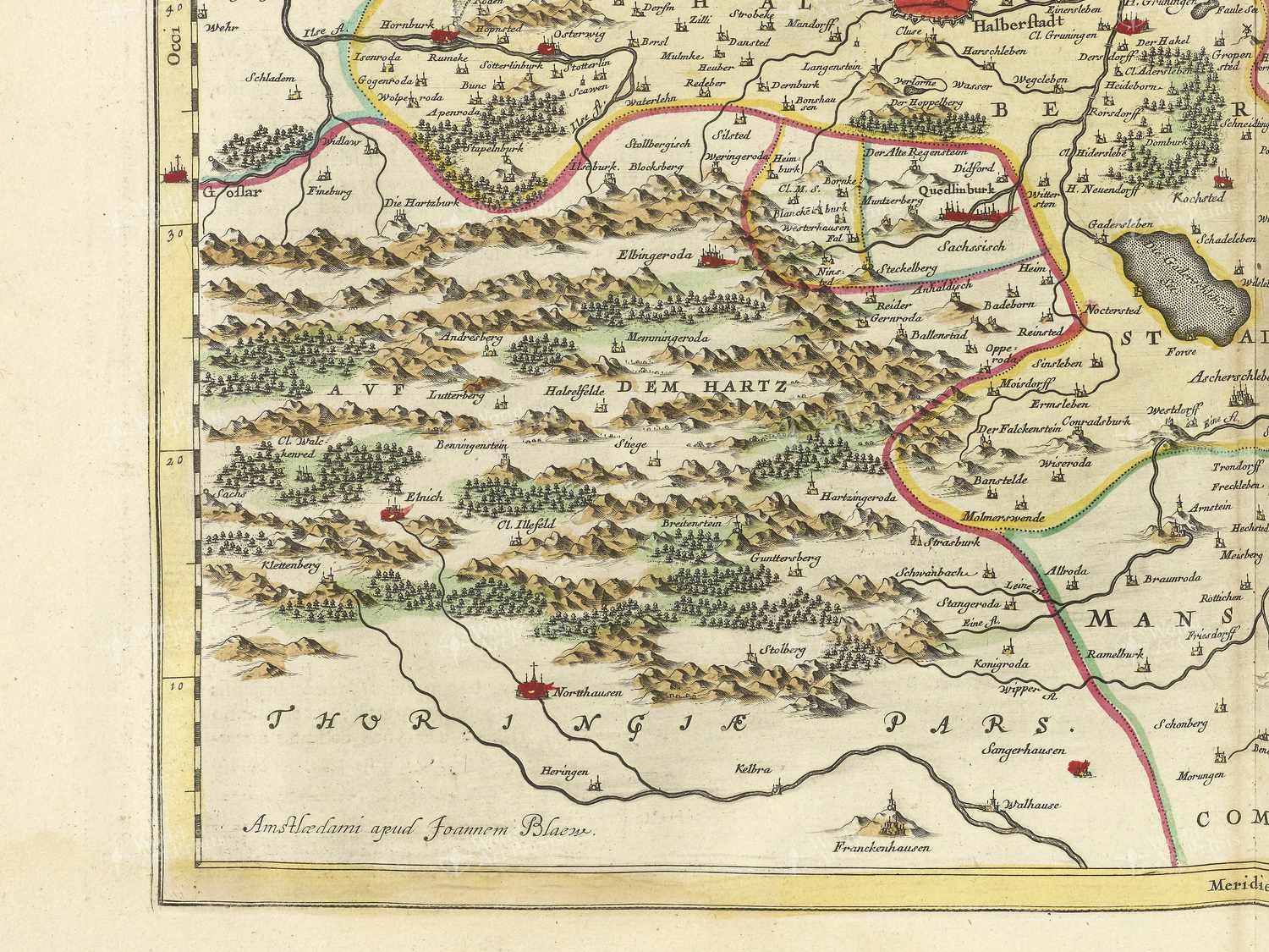 Map bottom left quadrant