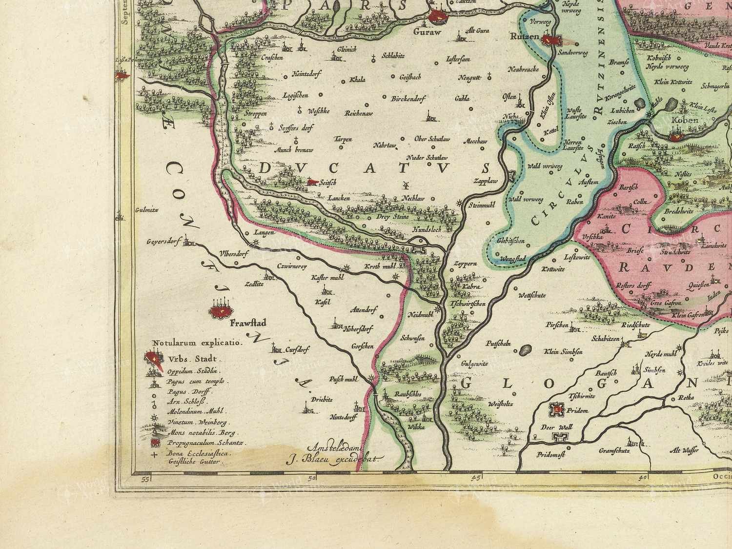 Map bottom left quadrant