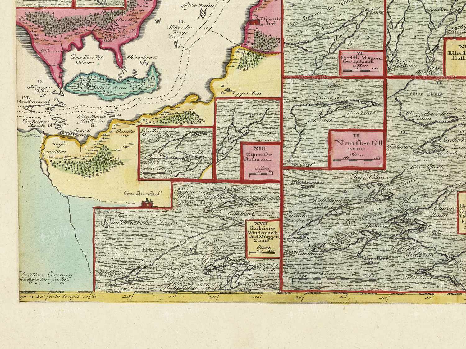 Map bottom left quadrant