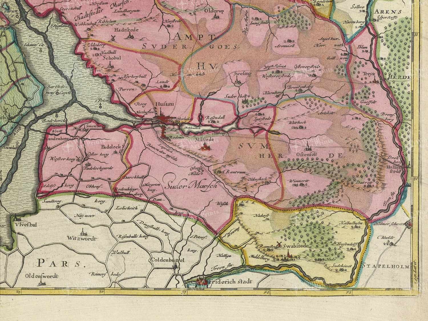 Map bottom right quadrant