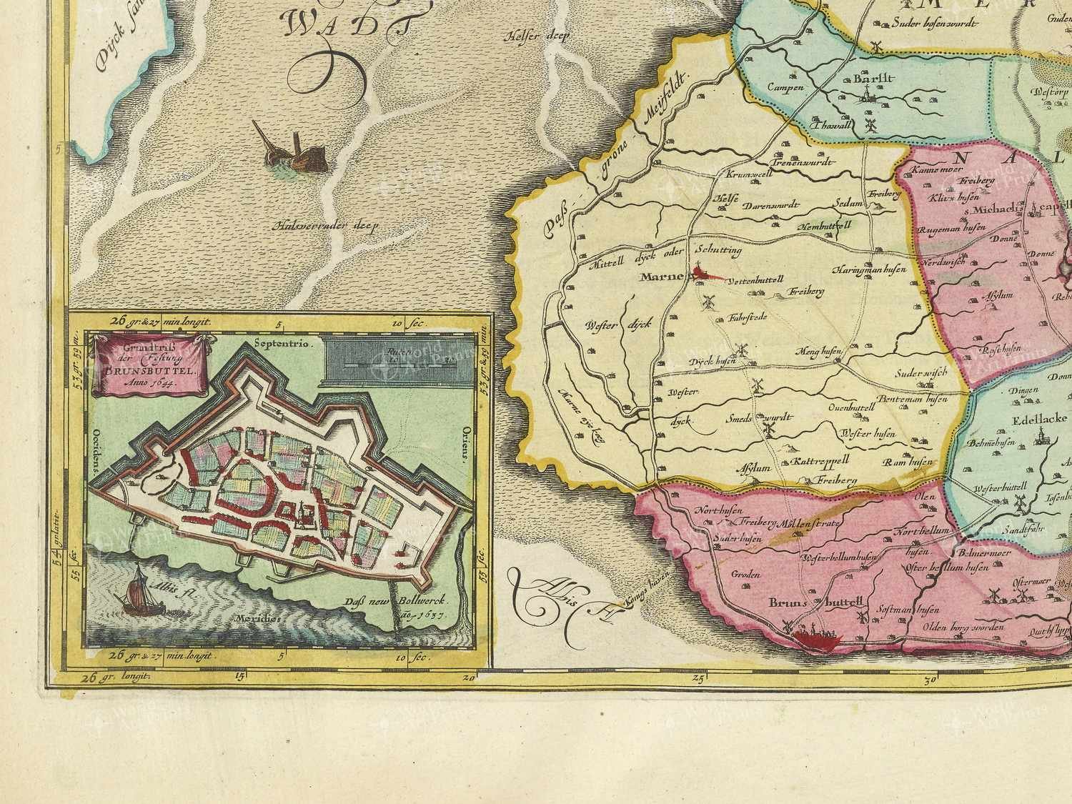 Map bottom left quadrant