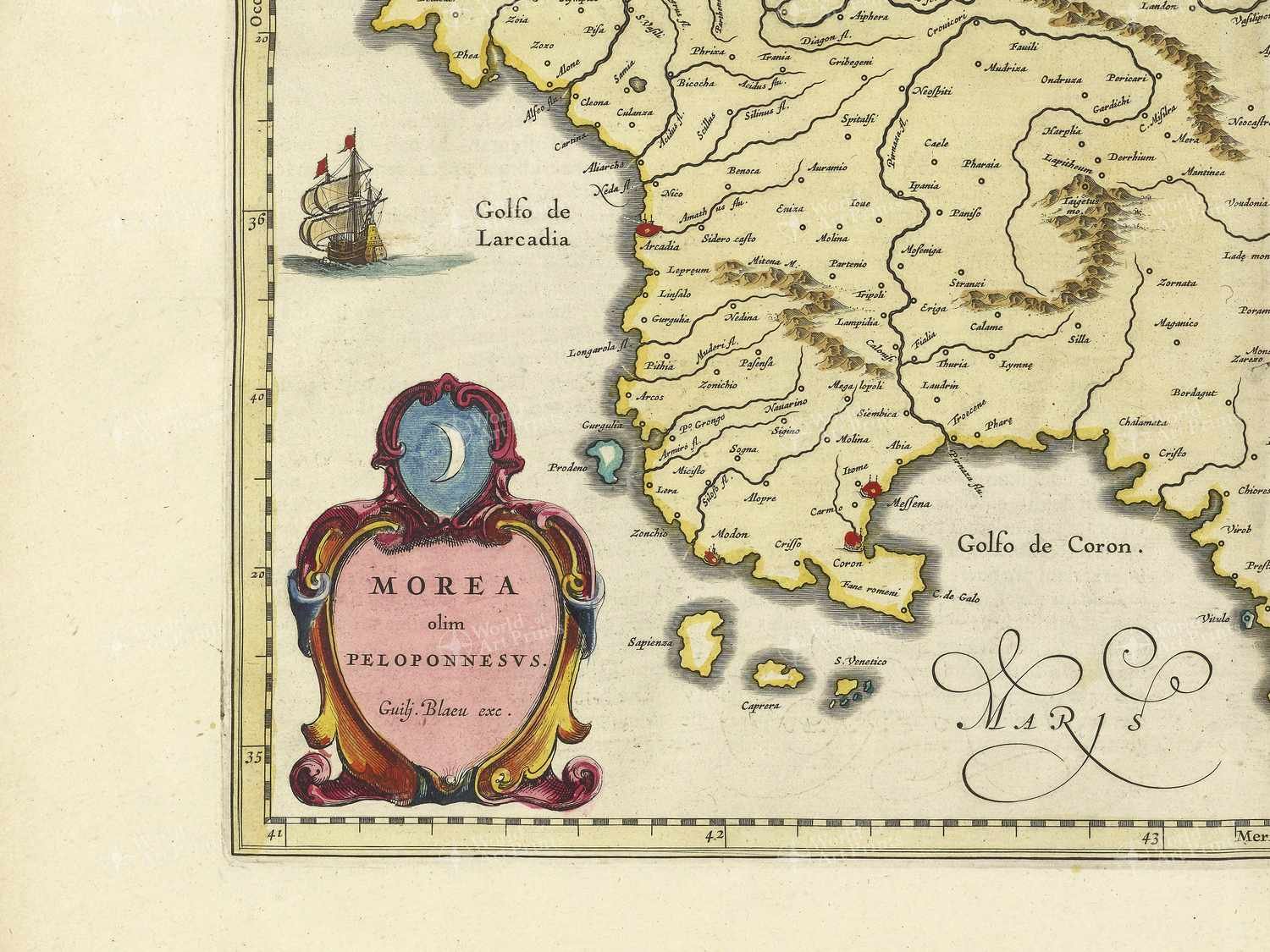 Map bottom left quadrant