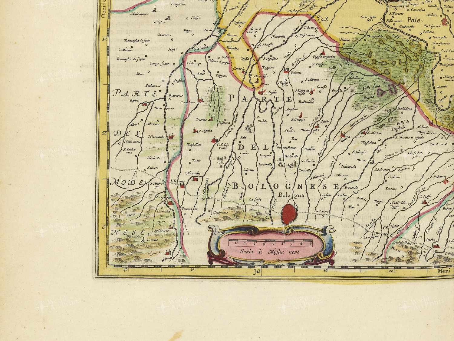 Map bottom left quadrant