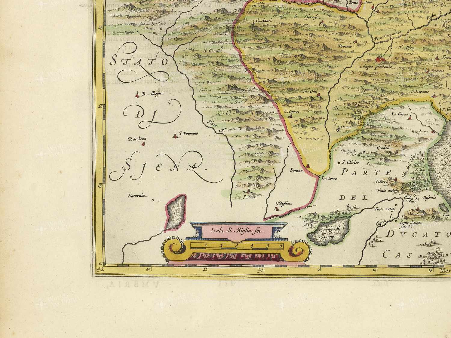 Map bottom left quadrant