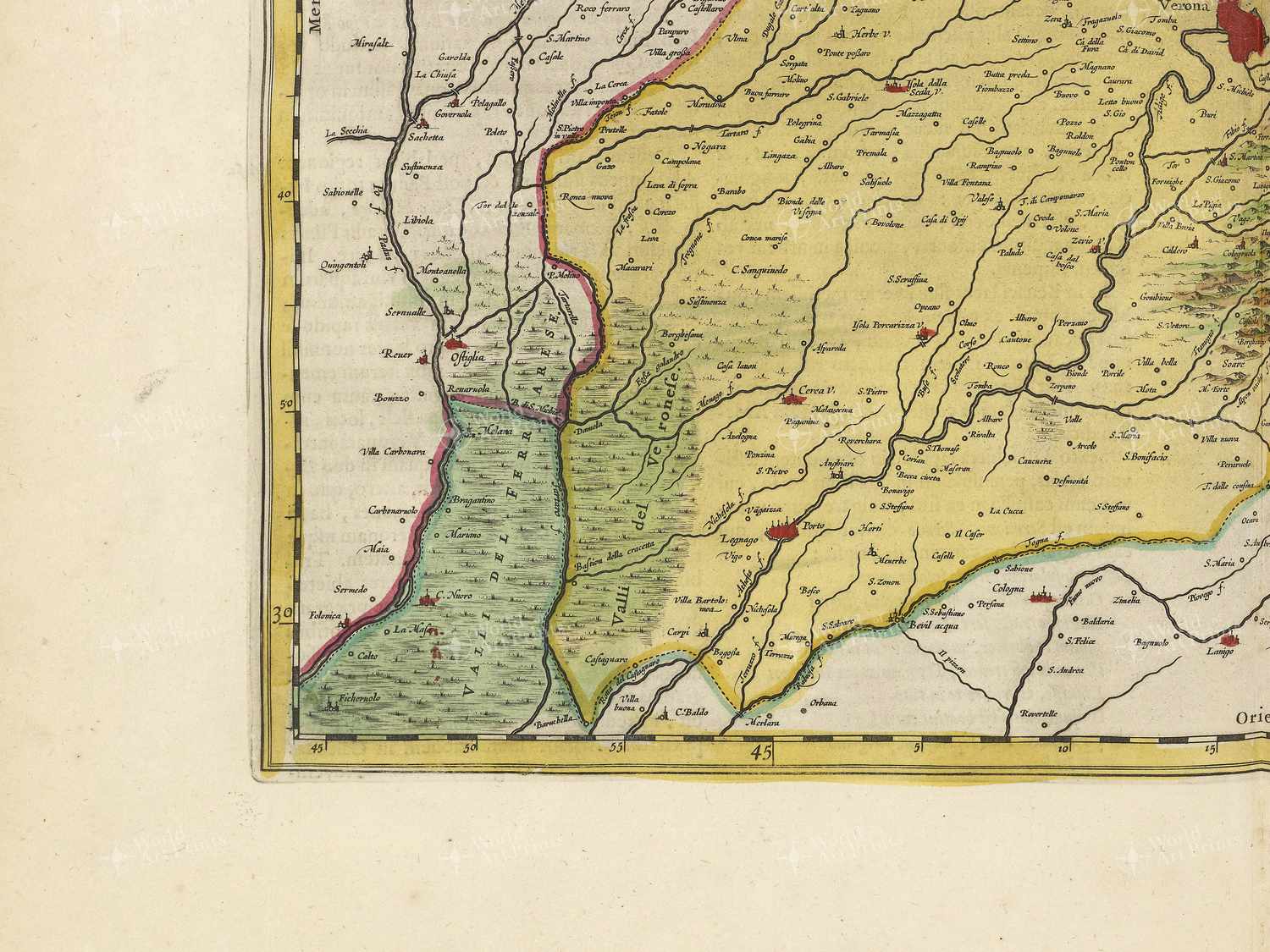 Map bottom left quadrant