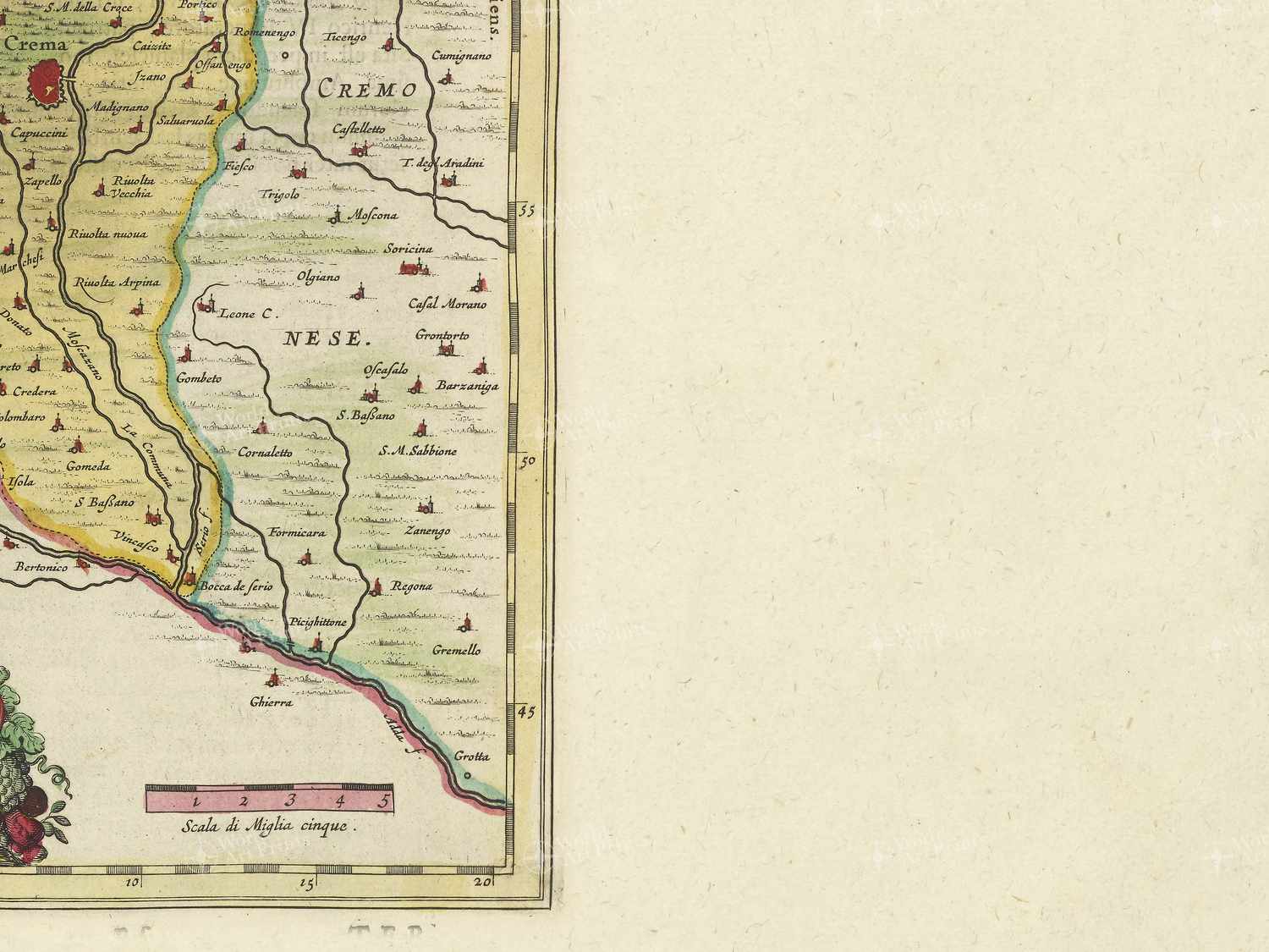 Map bottom right quadrant