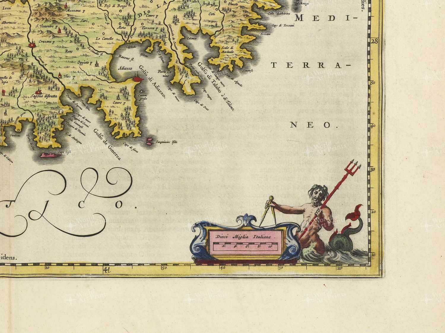 Map bottom right quadrant
