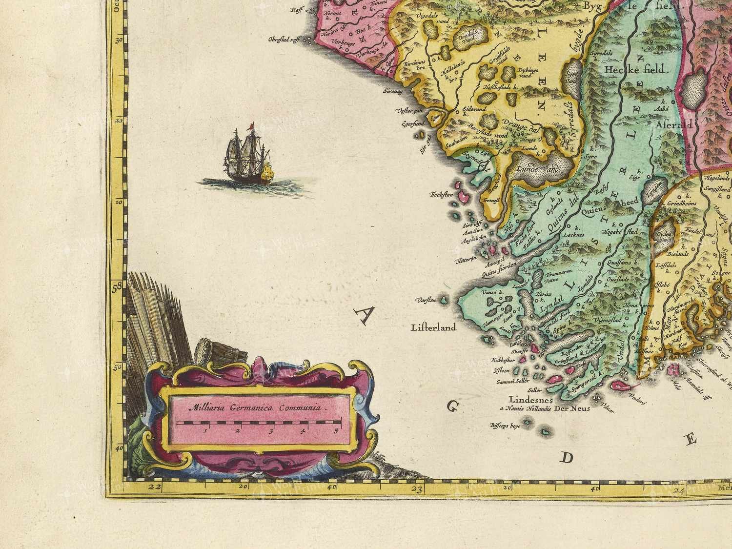 Map bottom left quadrant