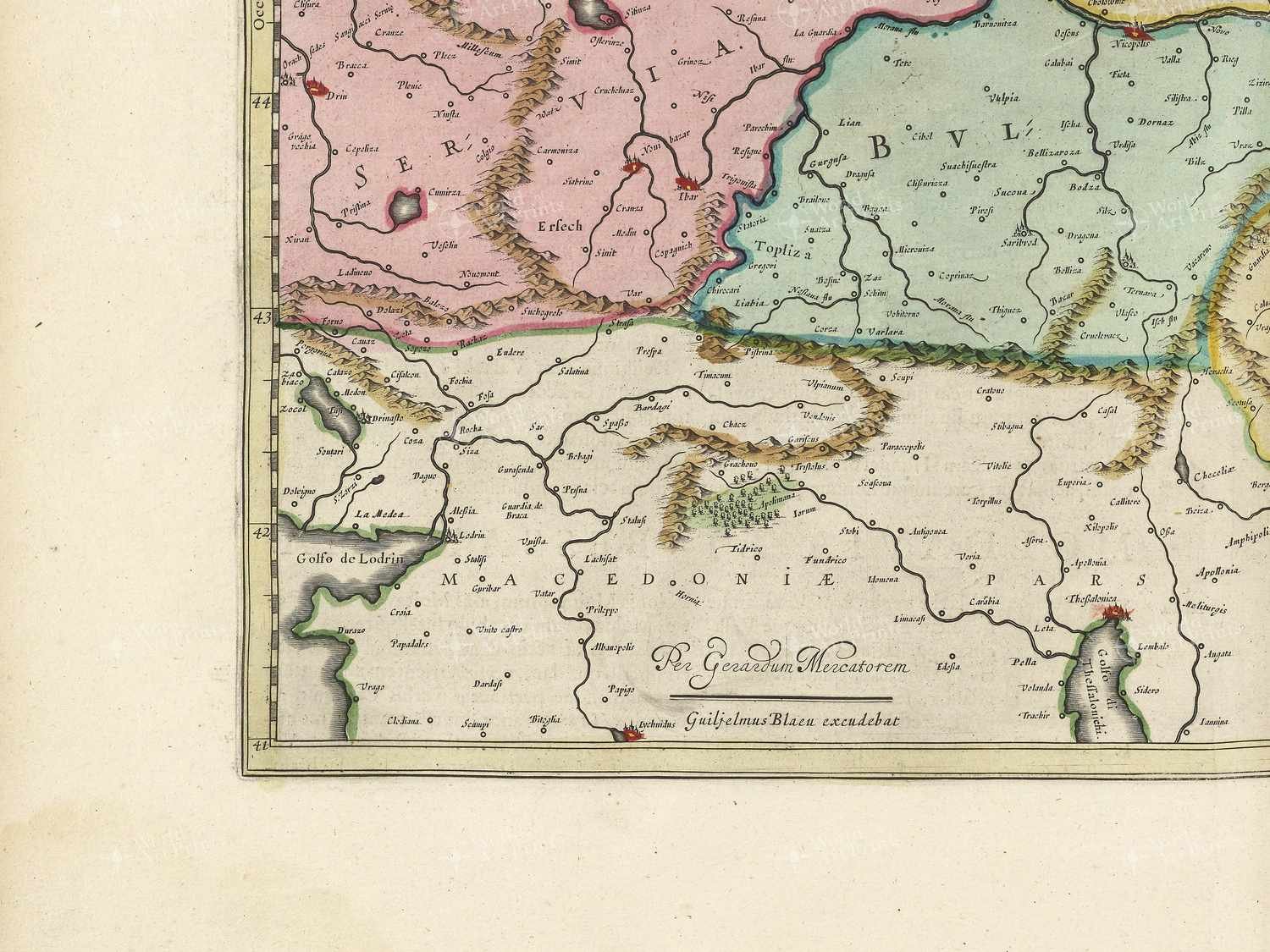 Map bottom left quadrant