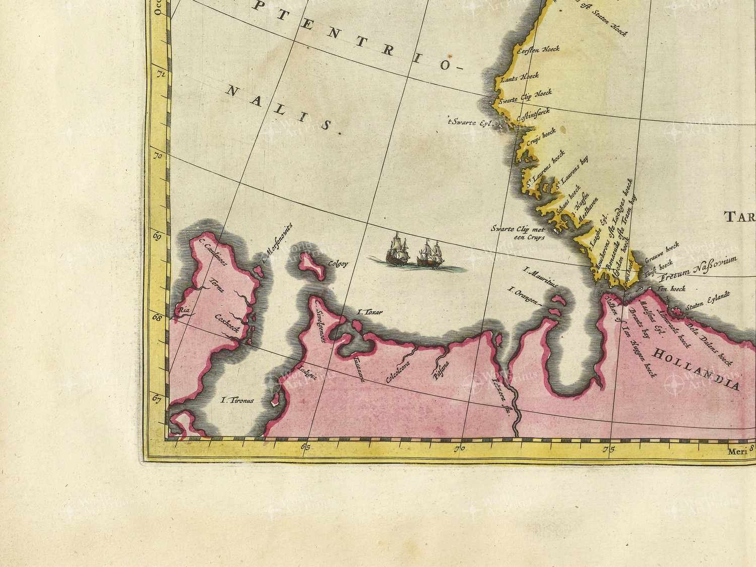 Map bottom left quadrant