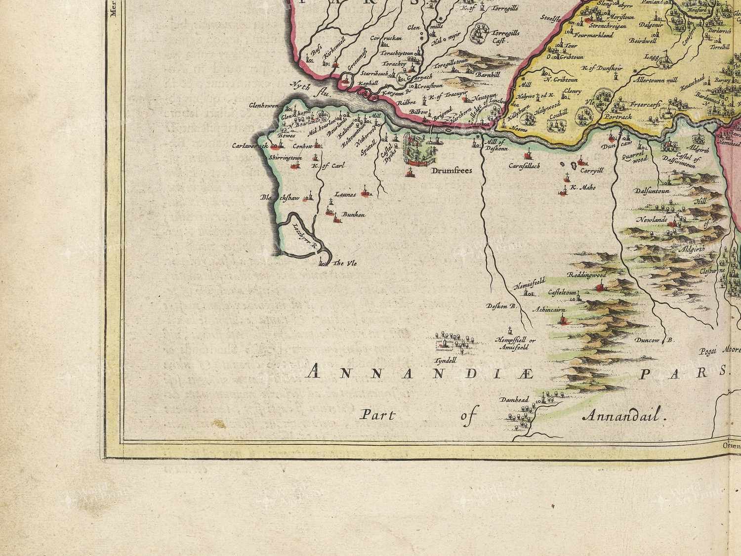Map bottom left quadrant