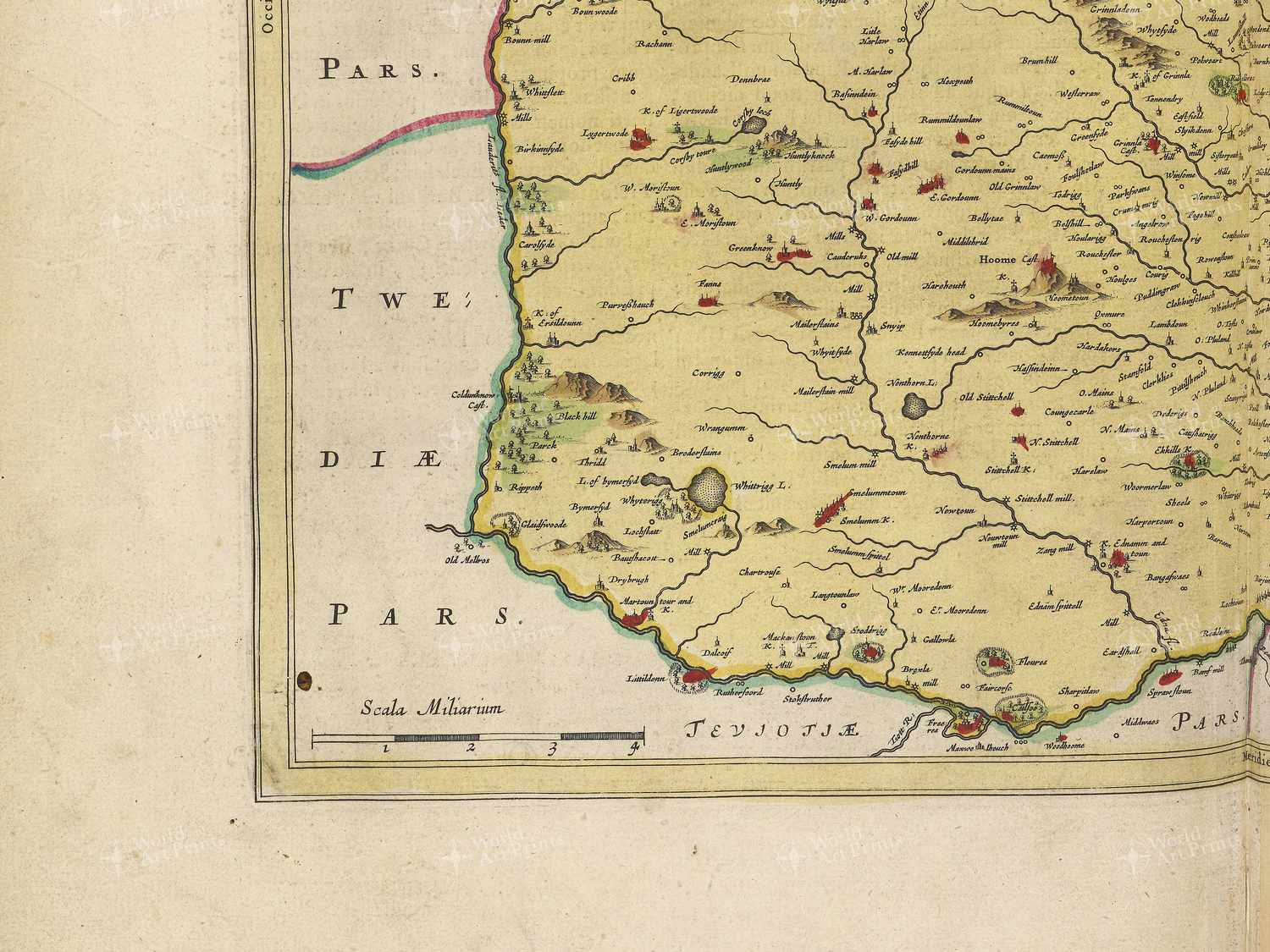 Map bottom left quadrant