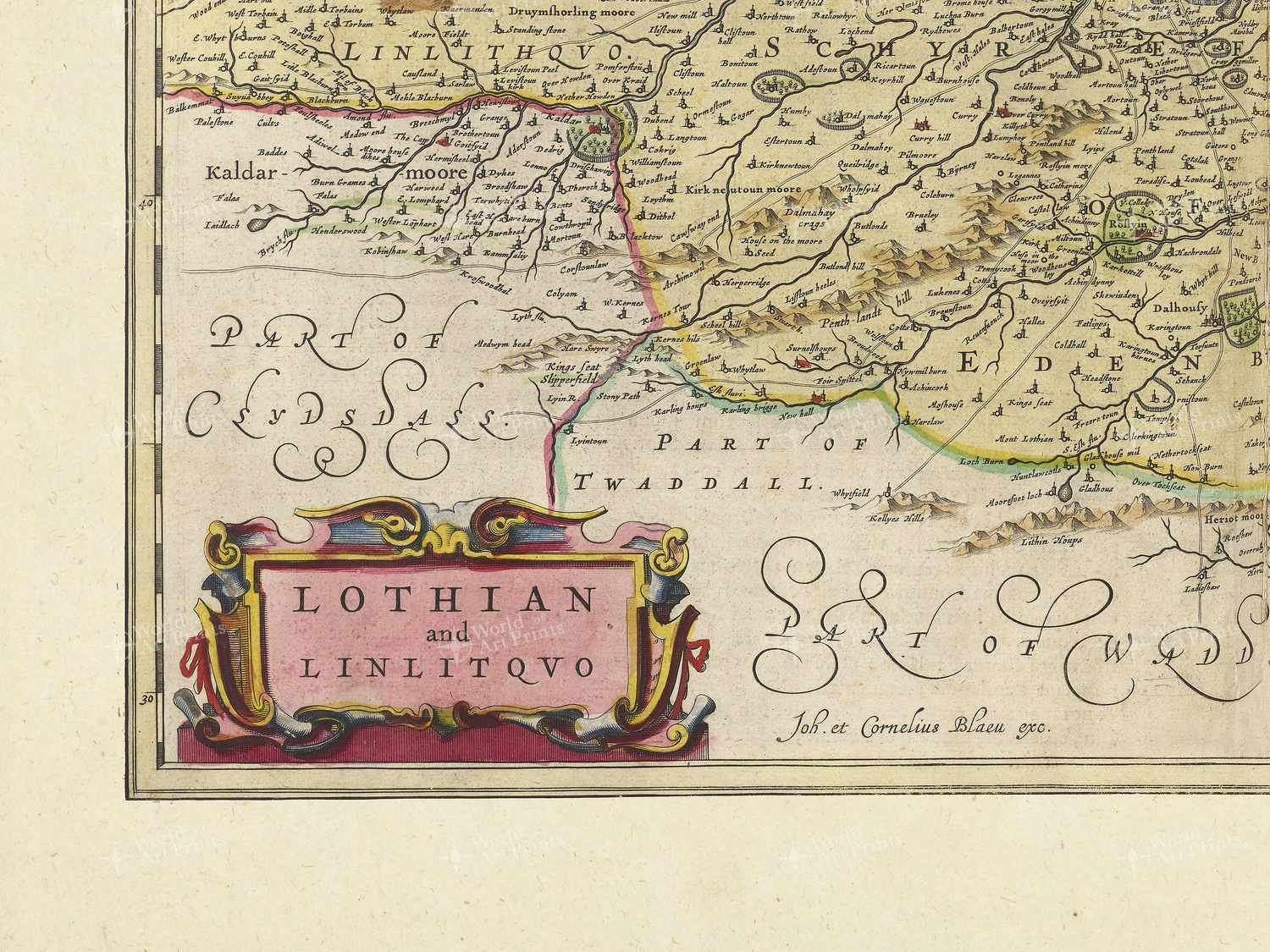 Map bottom left quadrant