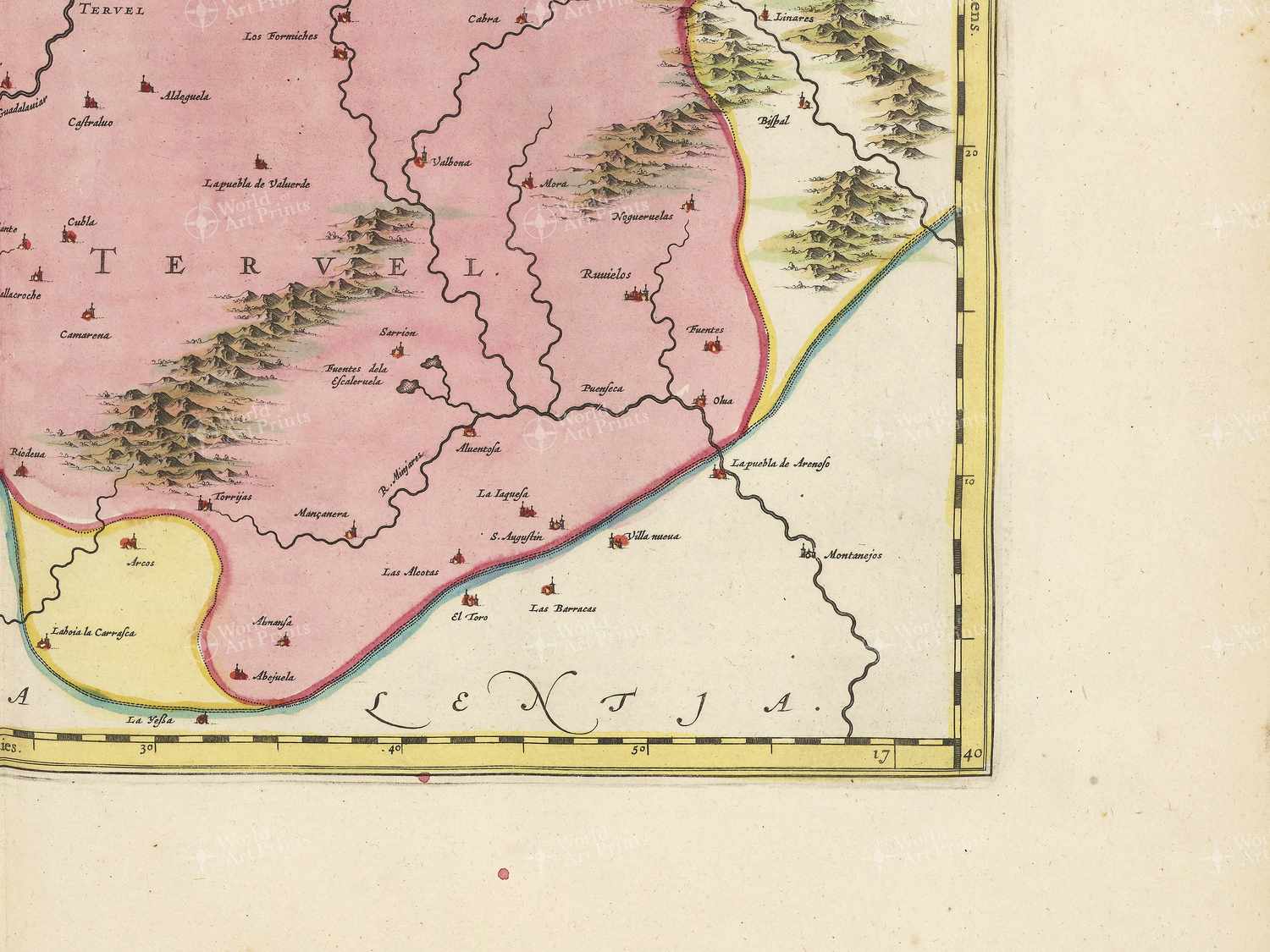Map bottom right quadrant
