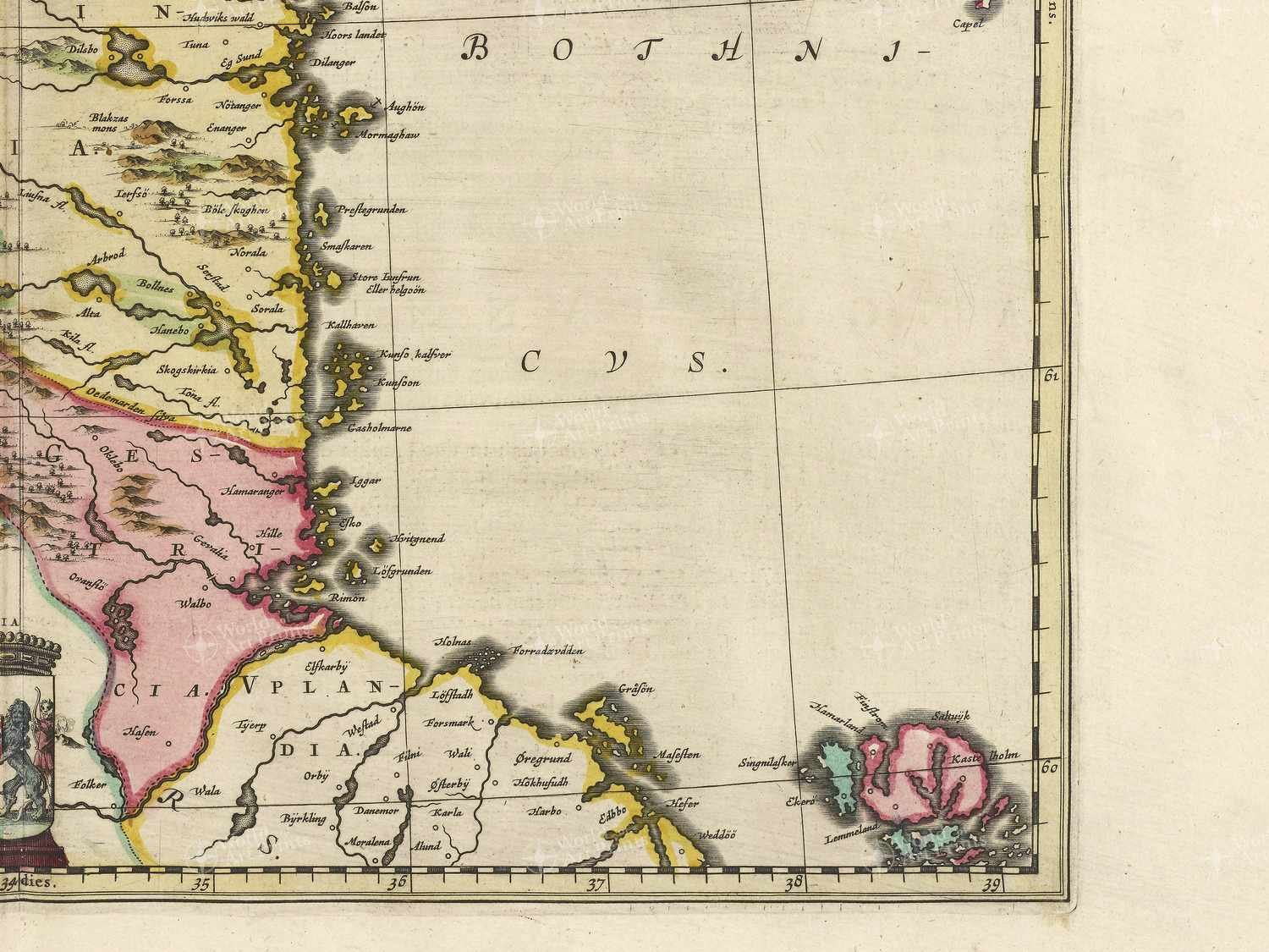 Map bottom right quadrant