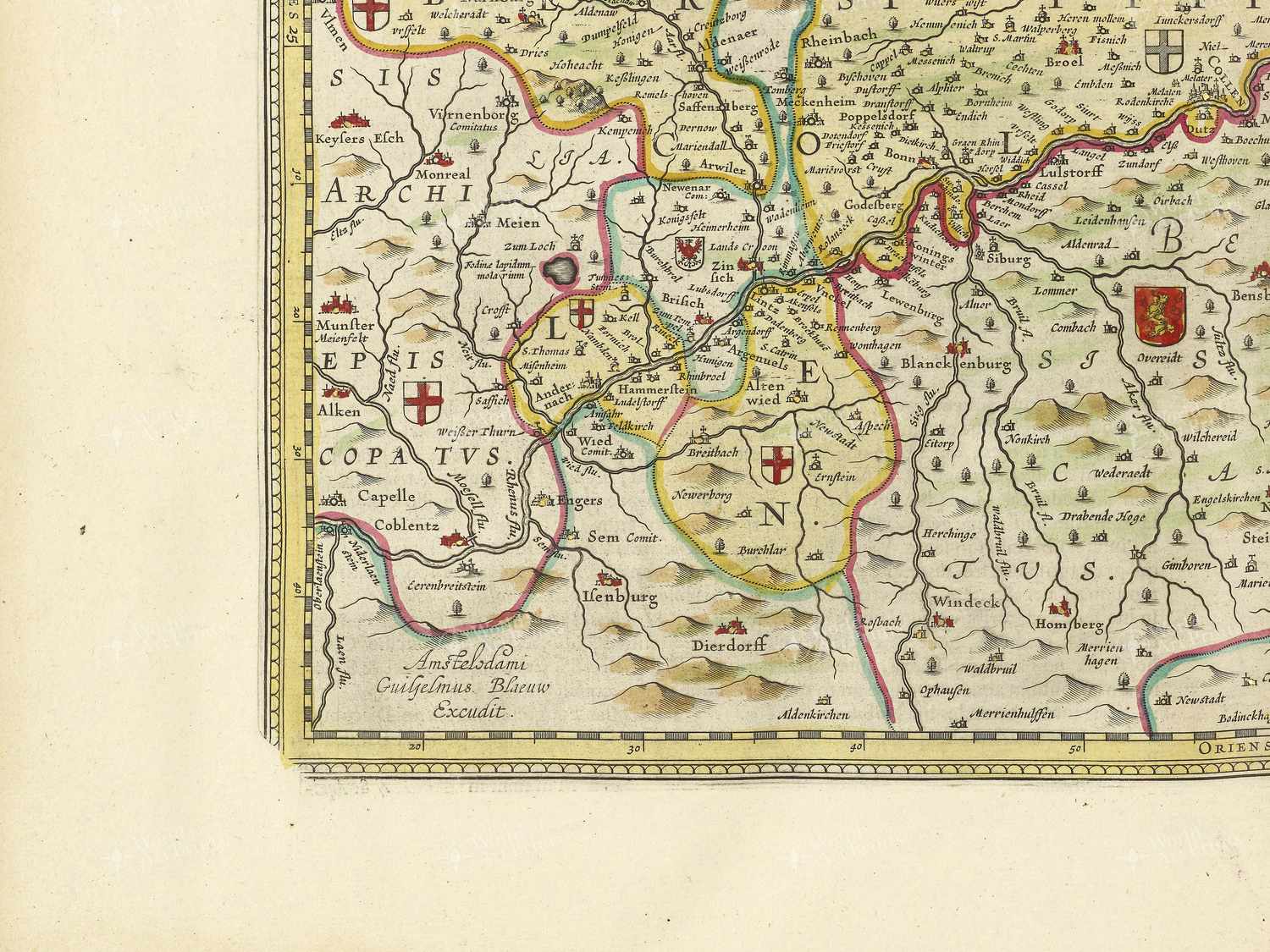 Map bottom left quadrant
