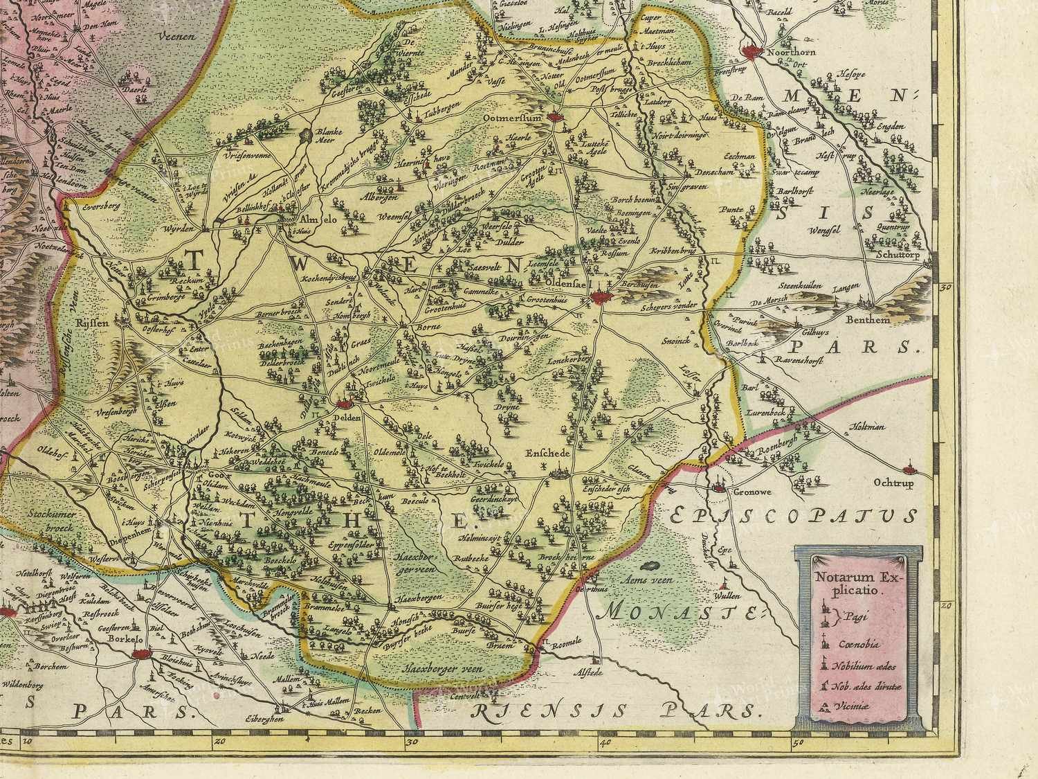 Map bottom right quadrant