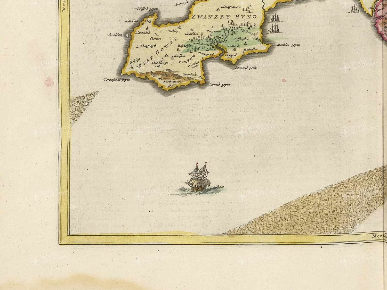 Map bottom left quadrant